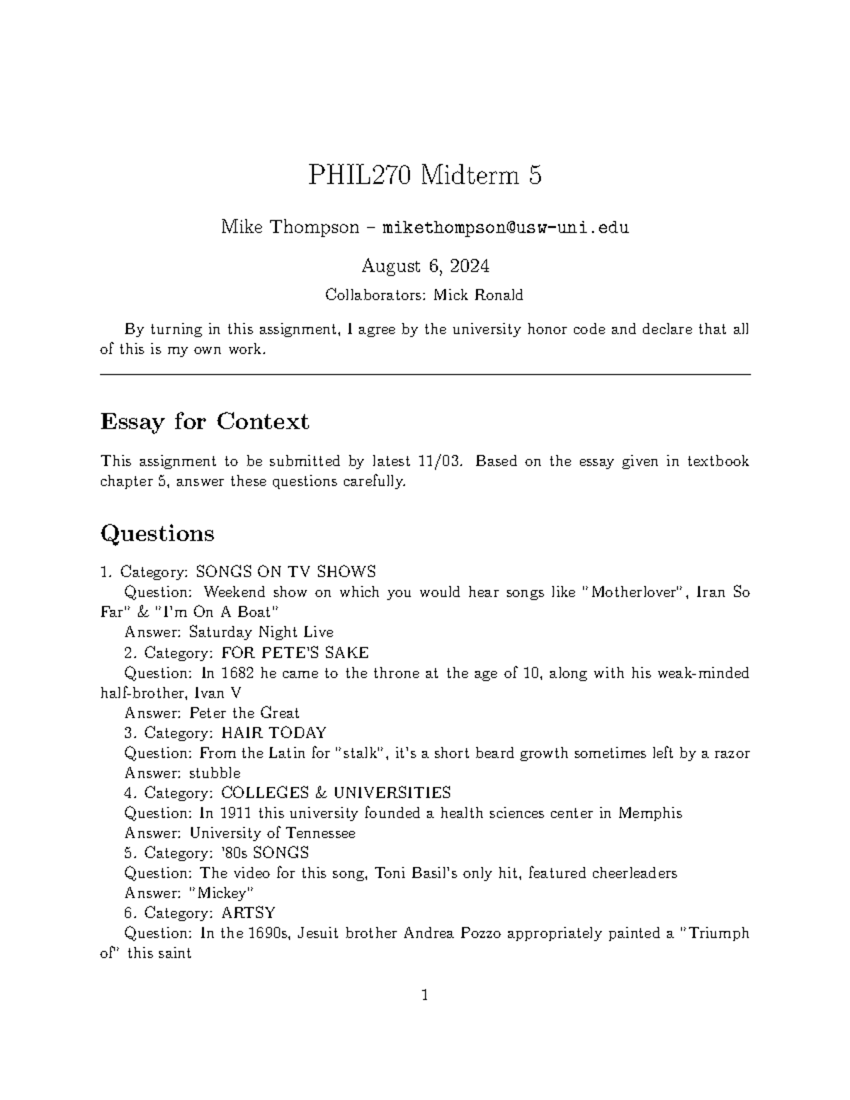 PHIL270 Midterm 5 Study Guide: Philosophy of Mind Insights - Studocu