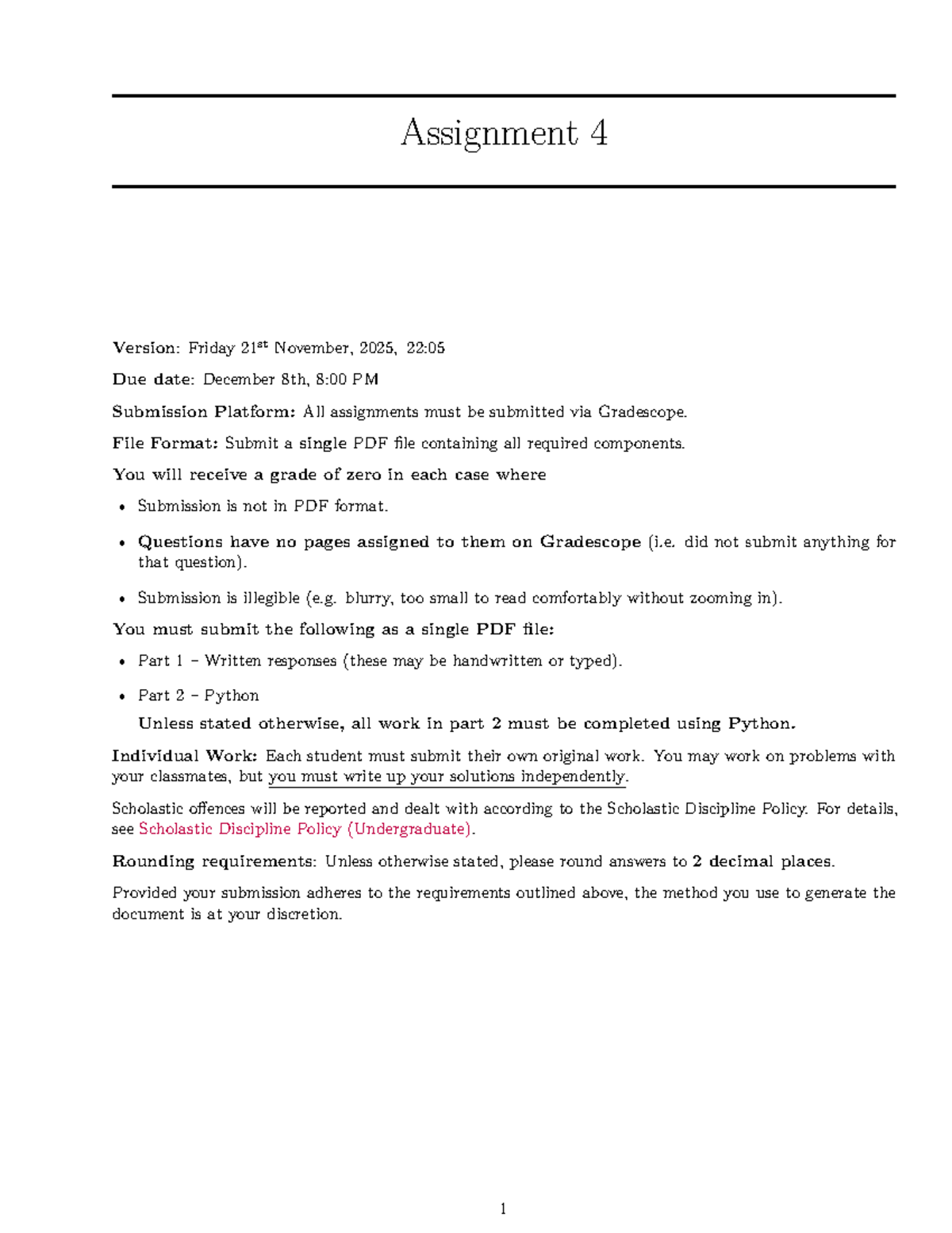 Data Analysis - Assignment 4 (Due: Dec 8, 2025) - Studocu