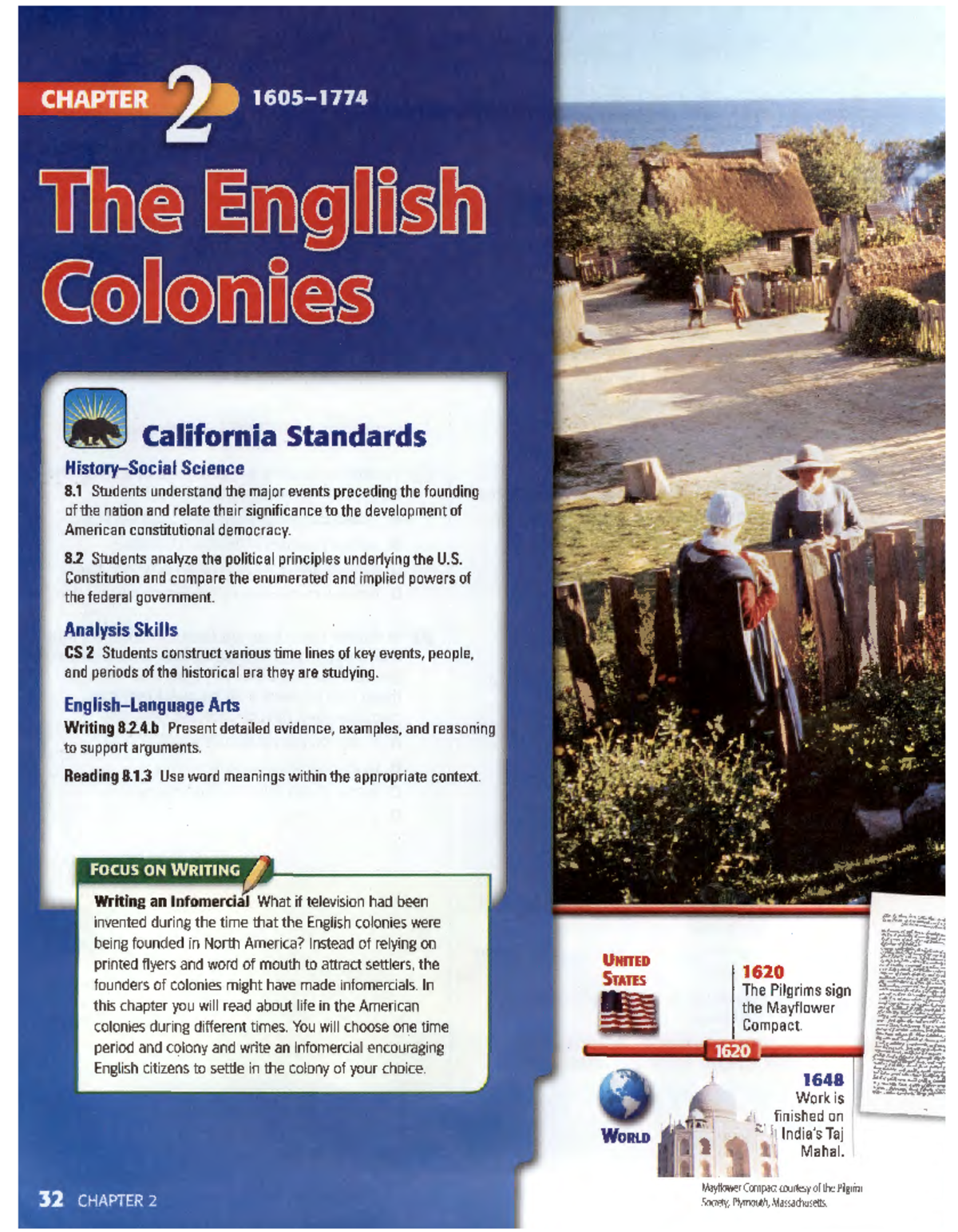 8us-unit 1 - chapter 2- english colonies - California Standards 8 ...