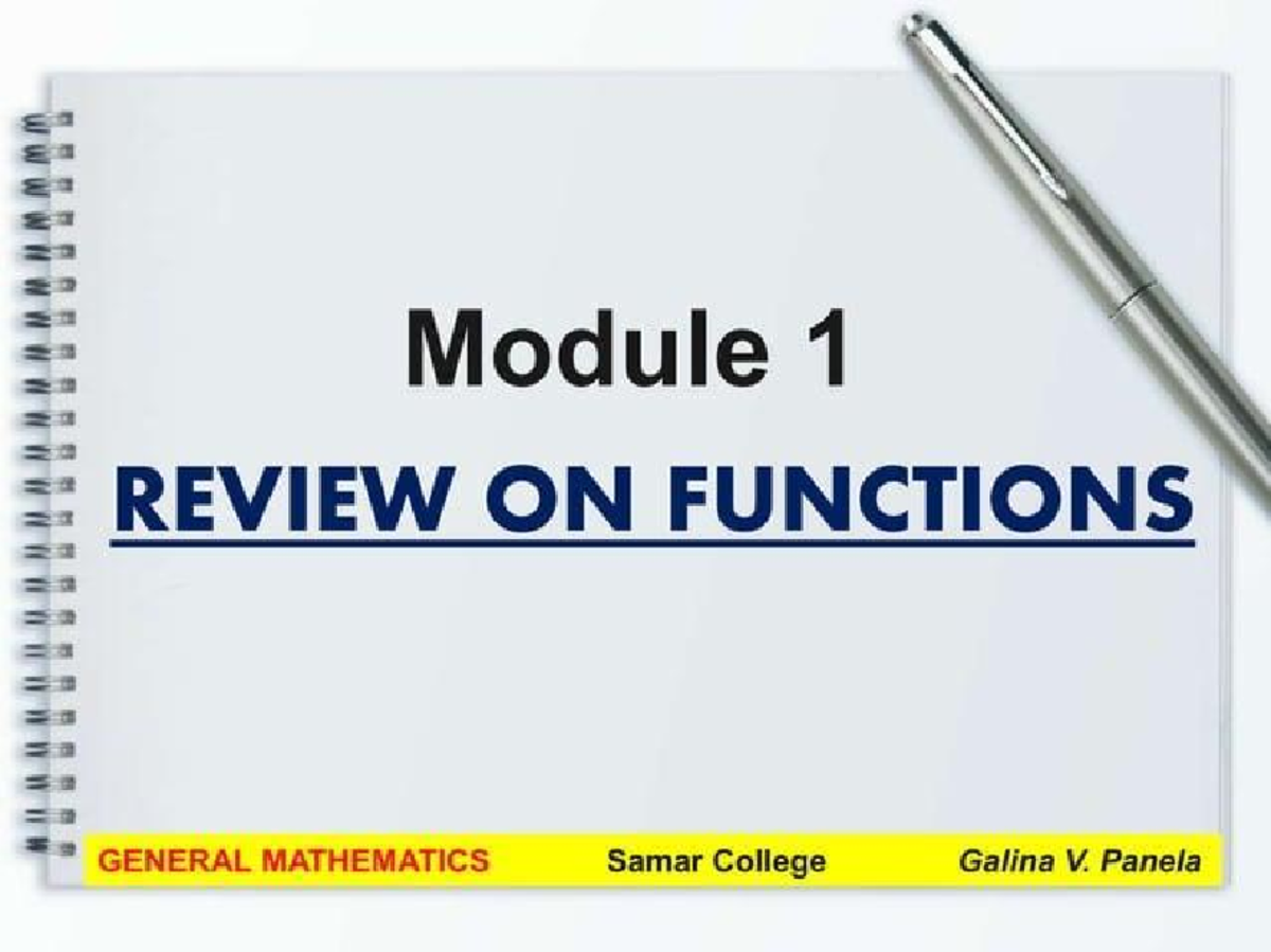 Gen-Math: Module 1 Review on Functions & Relations in Math - Studocu