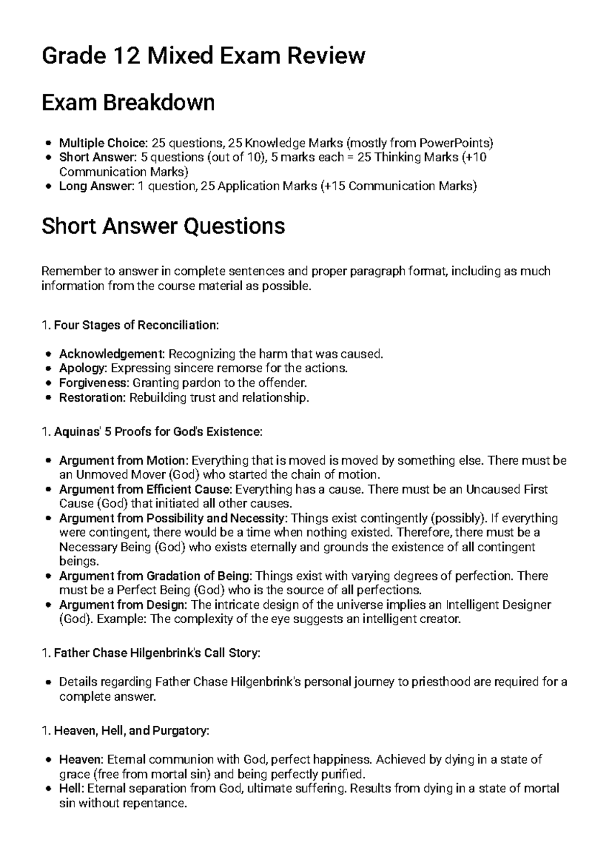 Grade 12 Mixed Exam Review: Key Concepts & Breakdown Guide - Studocu