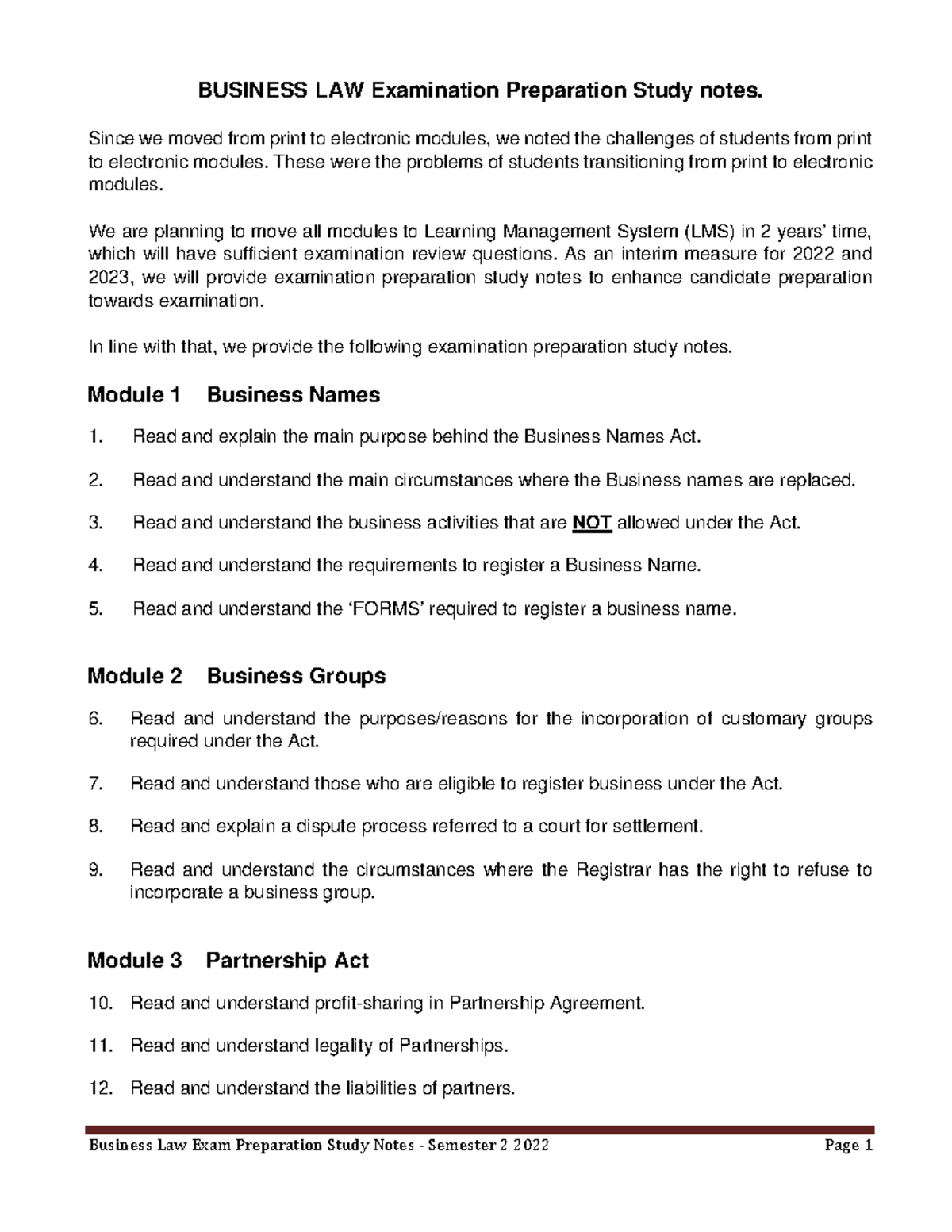BUSINESS LAW BL Exam Preparation Study Notes Semester 2 2022 - Studocu