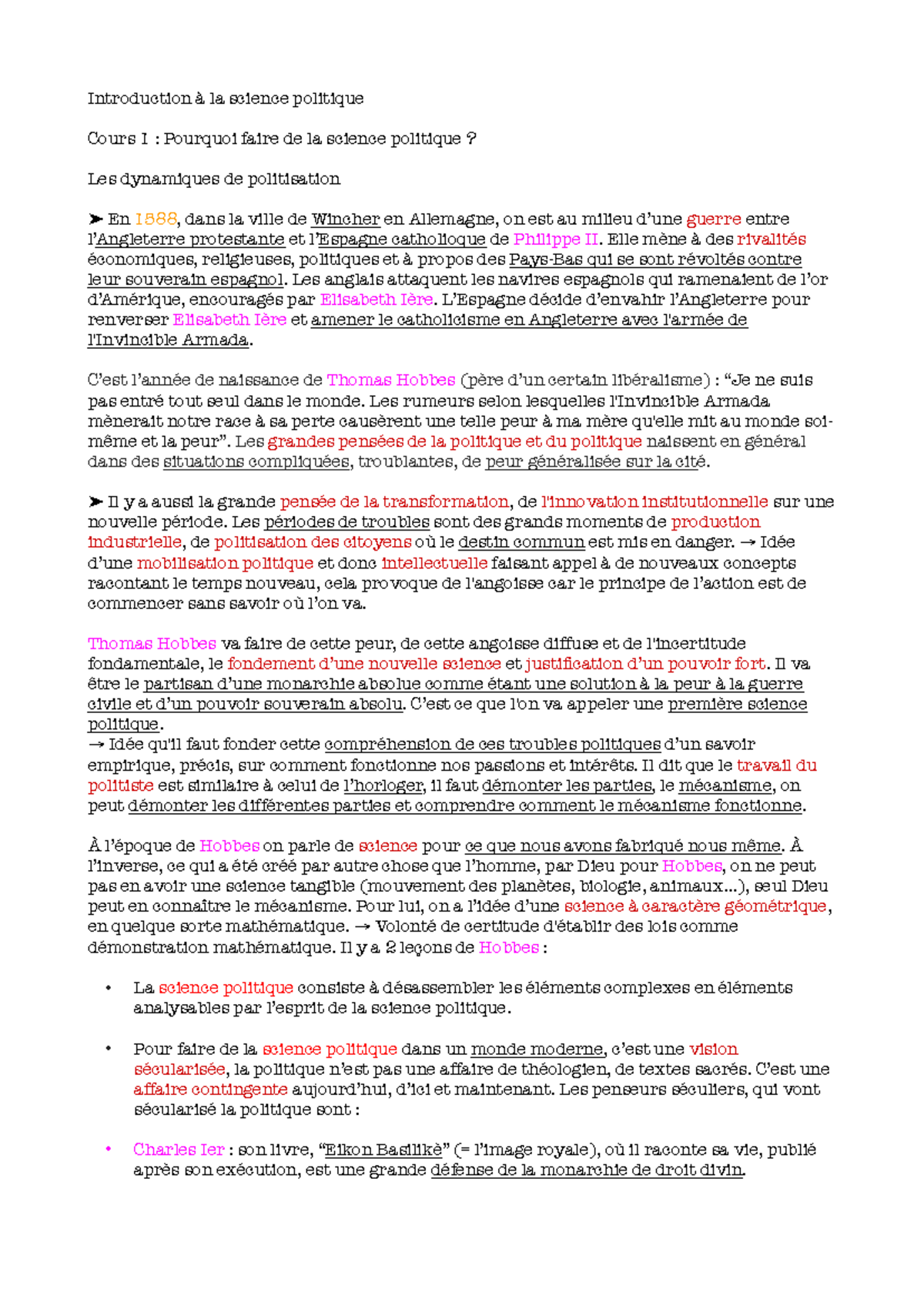 Introduction à la science politique - Cours 1 : Dynamiques de ...