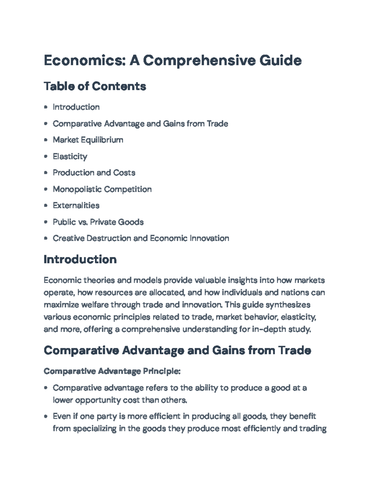 Comprehensive Economics Guide: Key Concepts and Theories (ECO101 ...