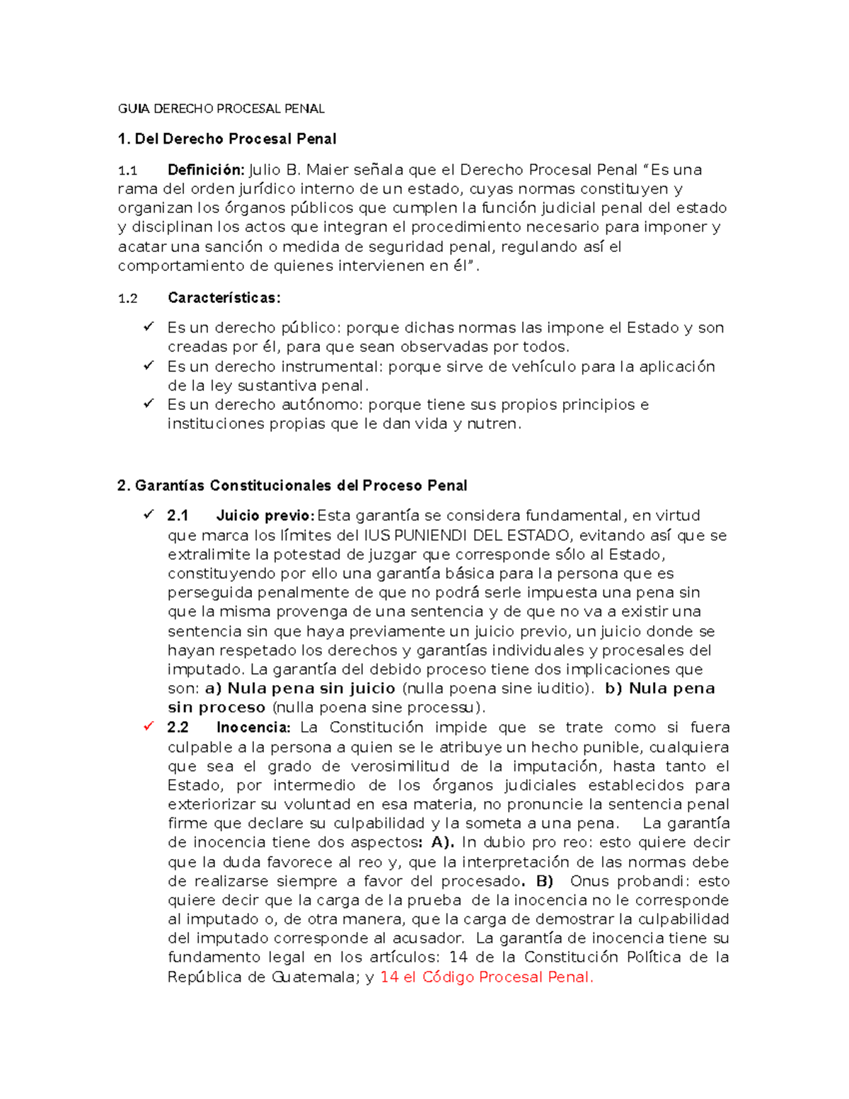 GUÍA DERECHO PROCESAL PENAL 2024 - ANÁLISIS Y GARANTÍAS EN EL PROCESO ...