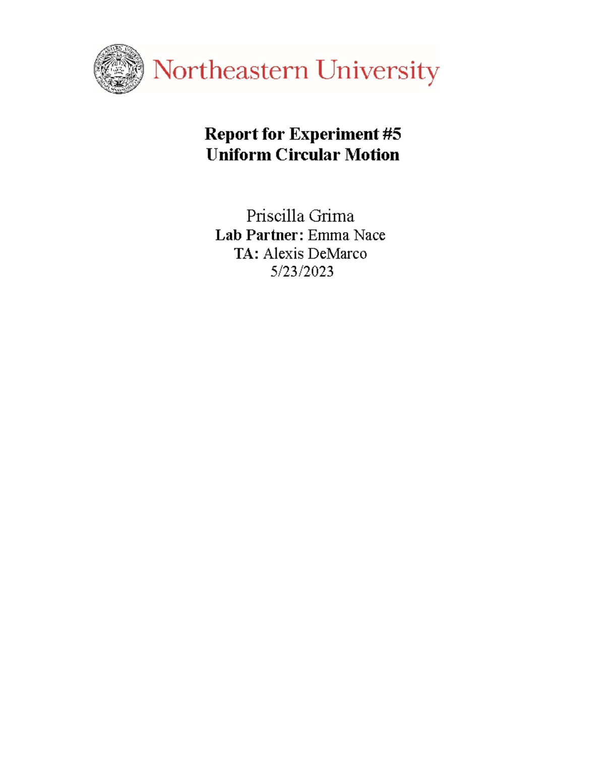 Lab 3 Report: Exploring Uniform Circular Motion & Centripetal Force ...
