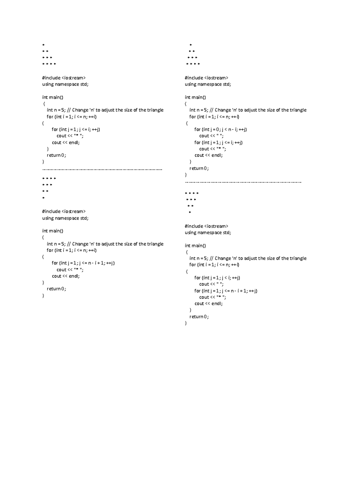 CSE 101: Coding Patterns for Star Pyramid Structures - Studocu