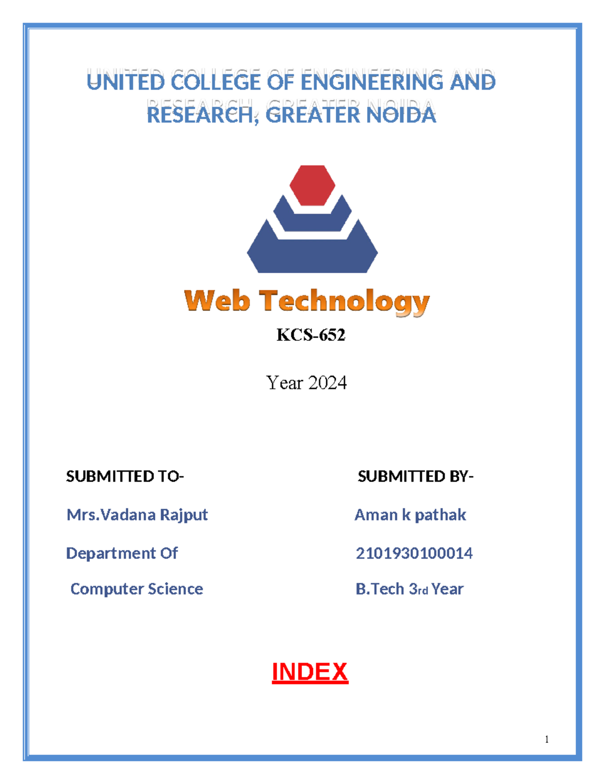 WD Lab File - Java and Web Programming Assignments (CS B.Tech 3rd Yr ...