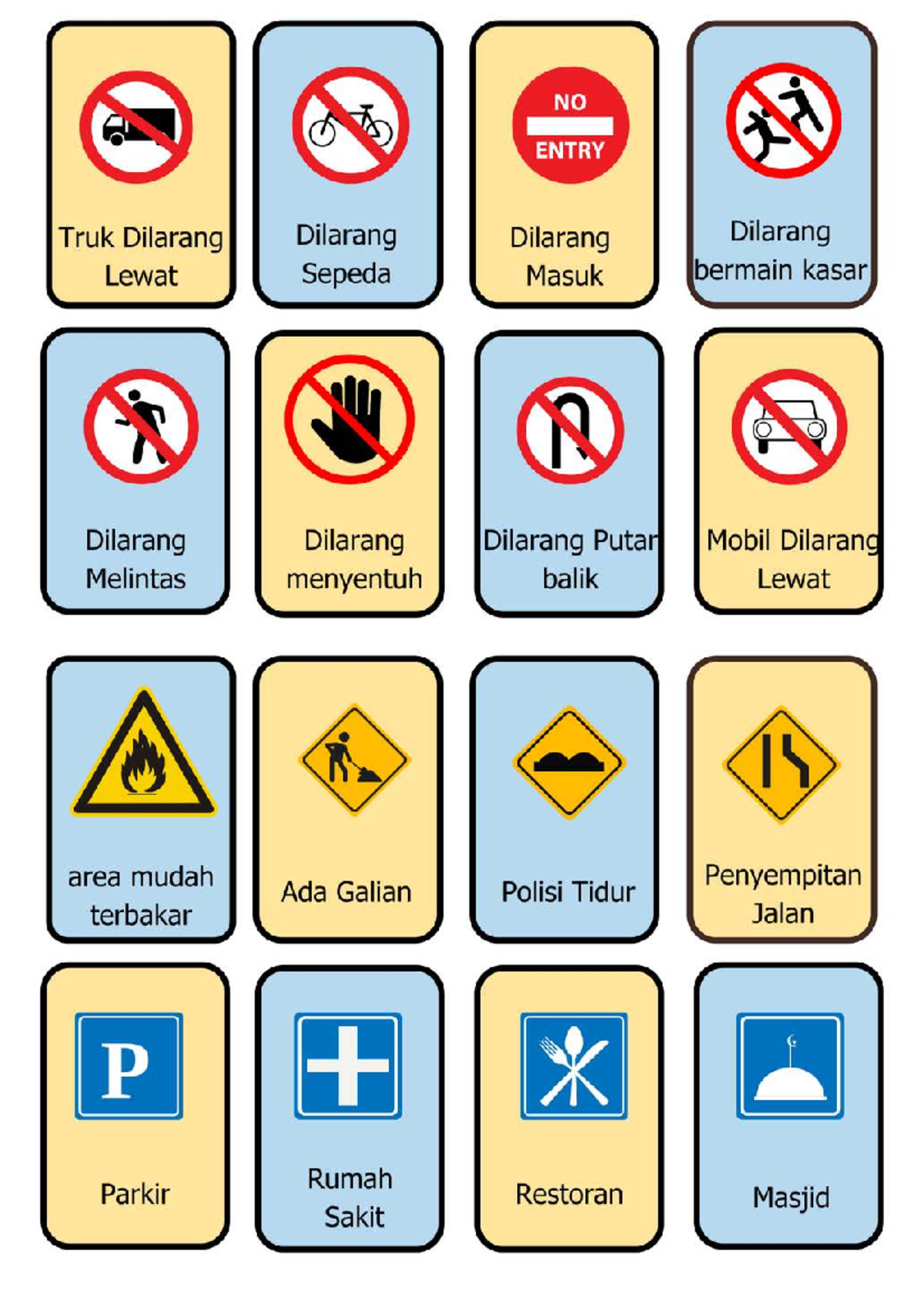 LKPD Rambu - Bahasa Indonesia - Tanda Peringatan Guntinglah tanda ...