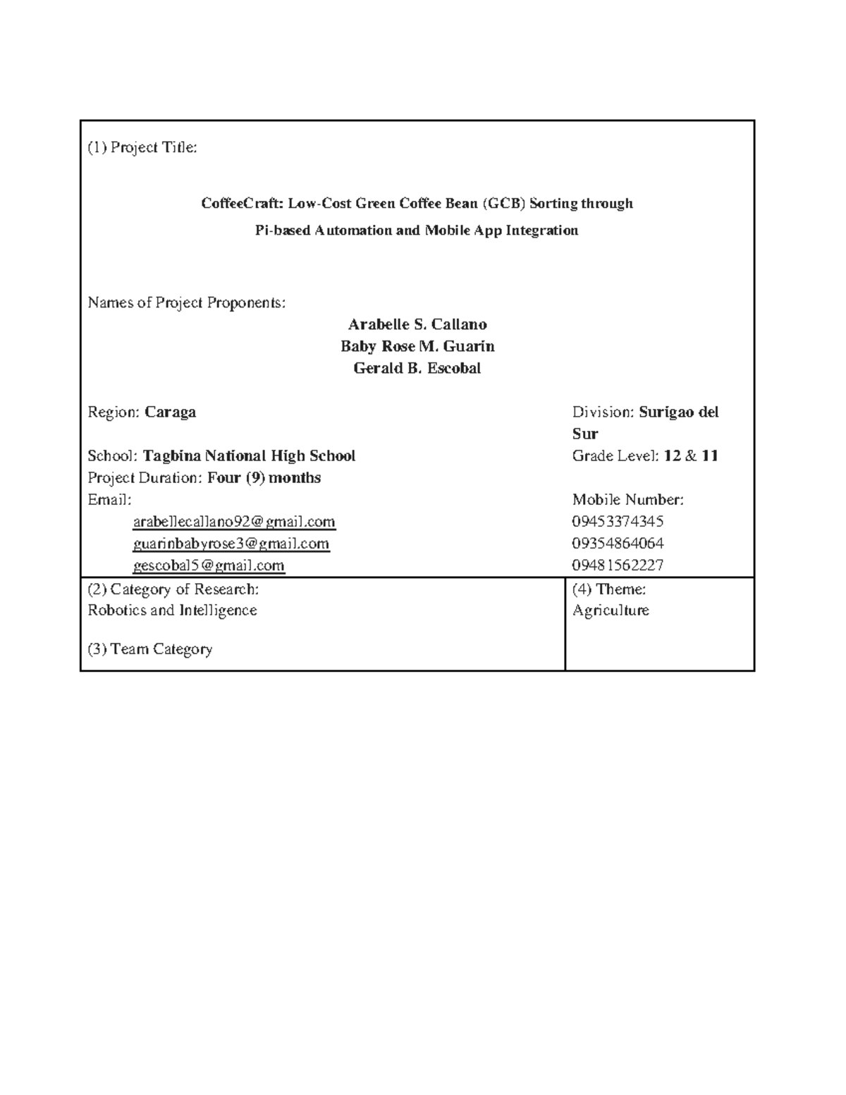 CoffeeCraft: Low-Cost GCB Sorting via Pi Automation - Final Project ...