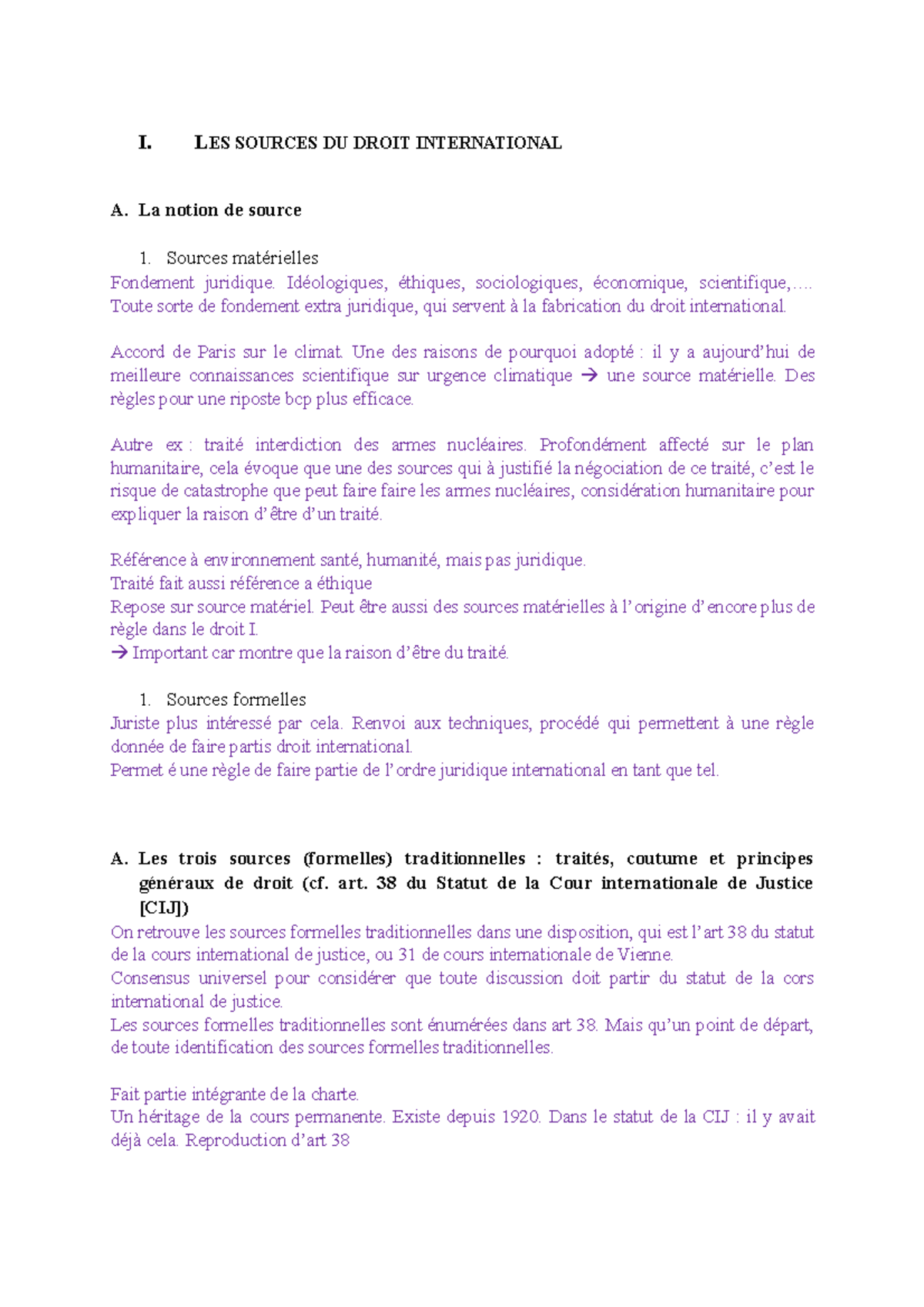 DIP - Étude des sources du droit international et des traités - Studocu
