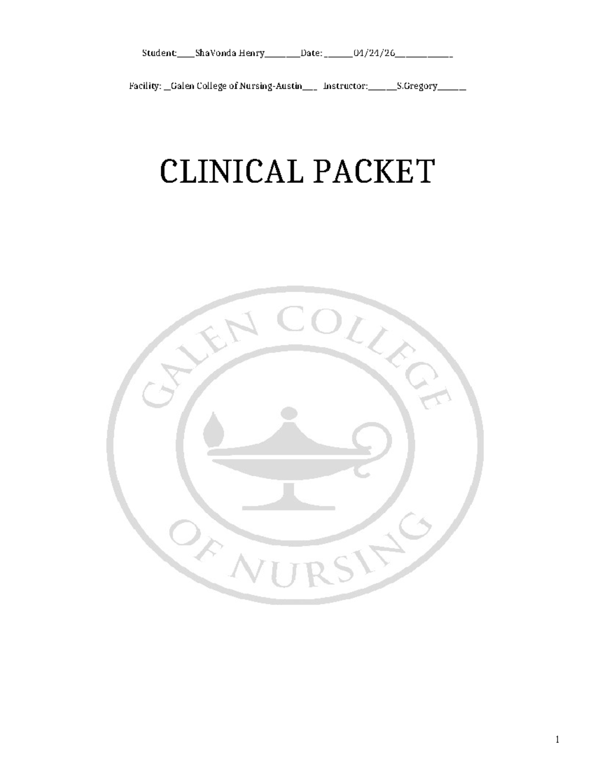 Peds Assessments: Clinical Packet 1 - Patient Evaluation Notes - Studocu