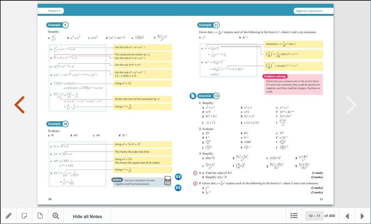 Chapter 1: Algebraic Expressions & Simplification Examples (Edexcel AS ...