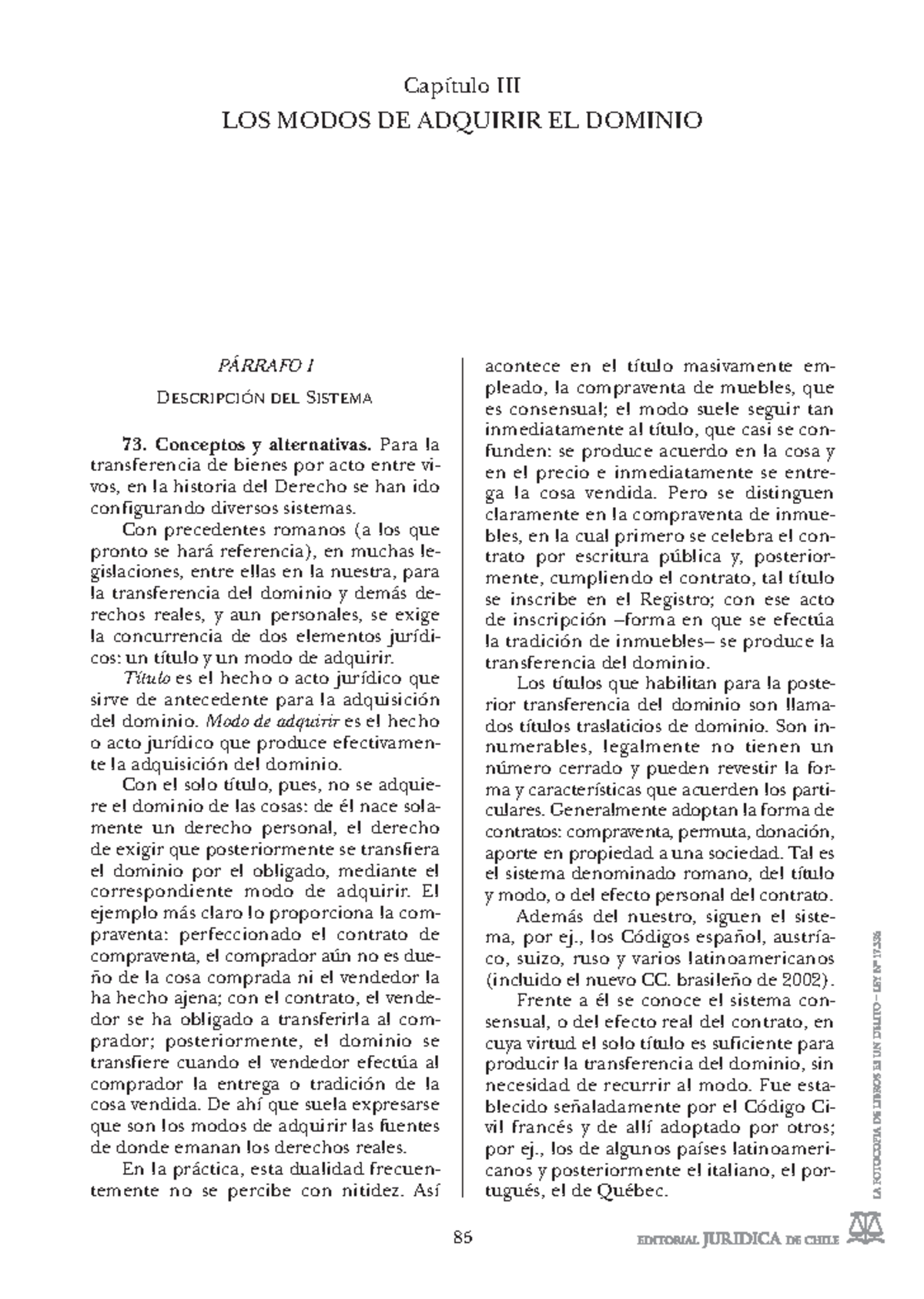 La posesión Peñailillo: Análisis sobre Títulos y Modos de Adquirir - Document Preview