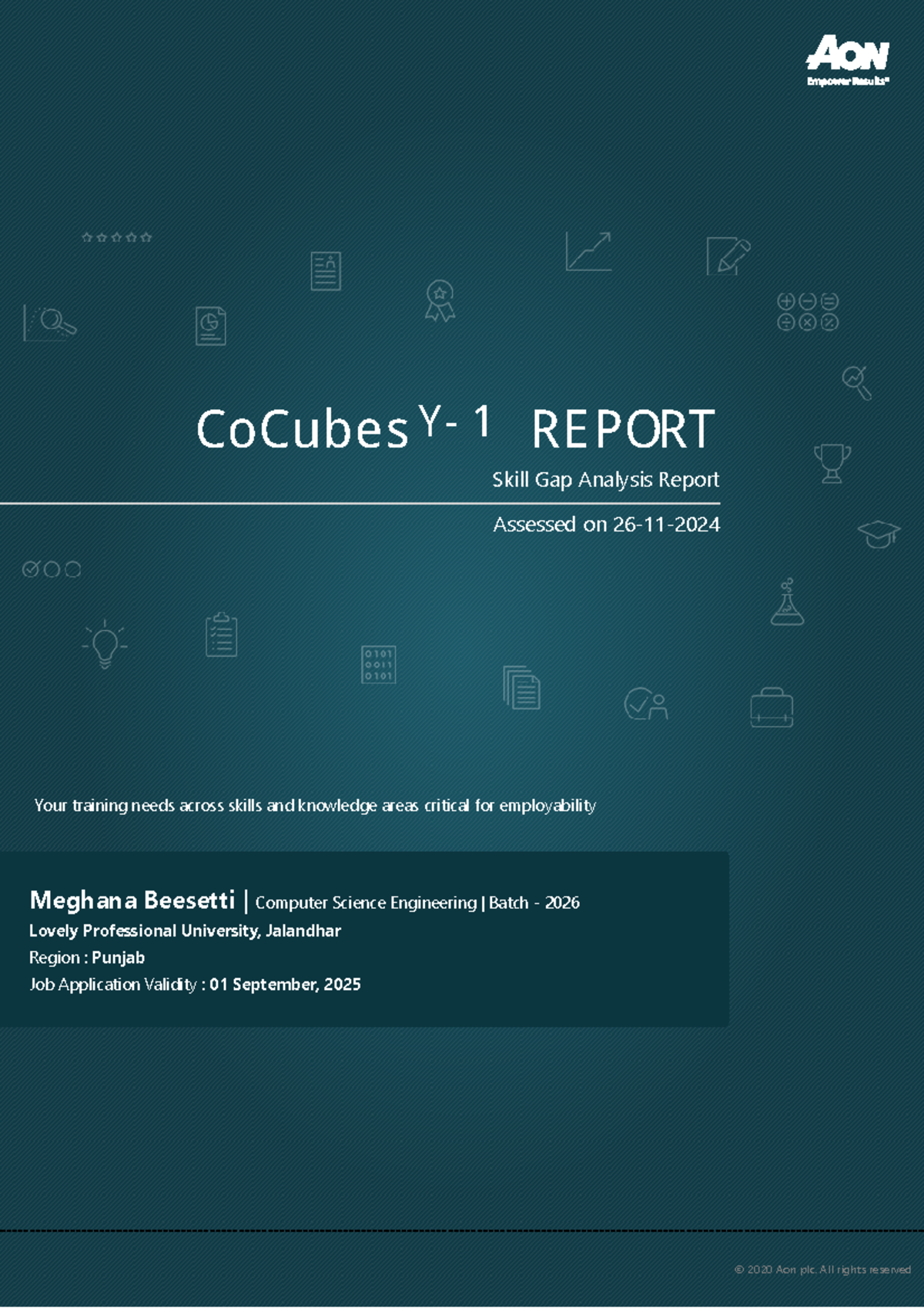 CoCubes Skill Gap Analysis Report - Computer Science Engg 4223843 - Studocu