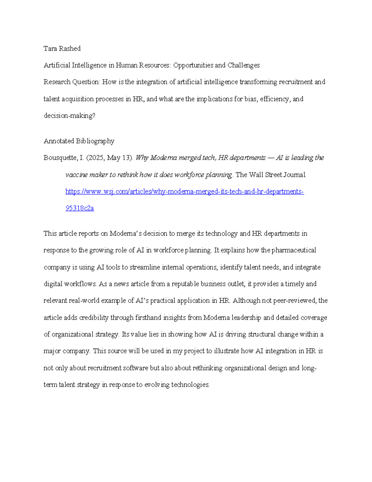 AI in HR: Transforming Recruitment & Addressing Bias - Assignment 2 ...