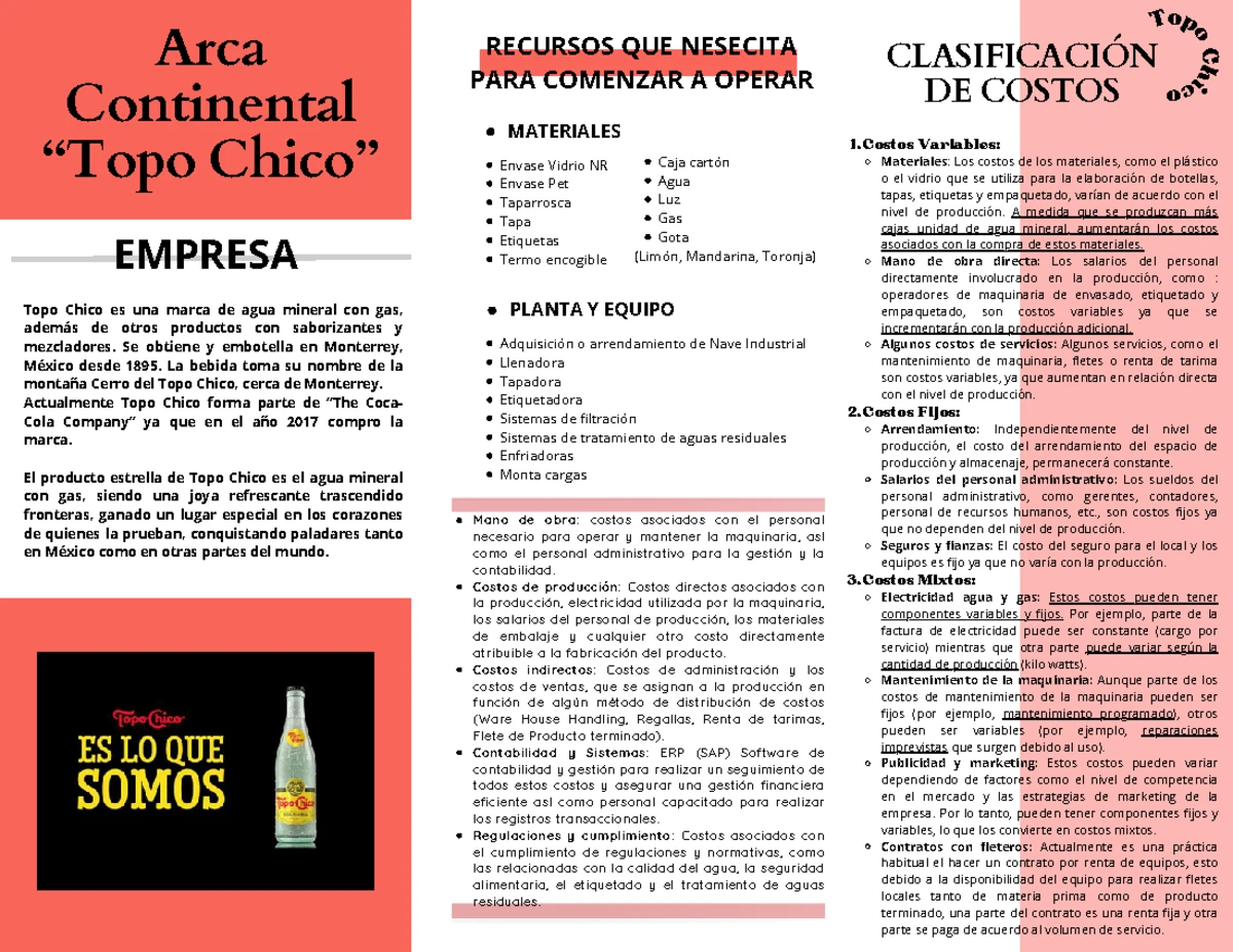 Clasificación y Comportamiento de Costos en Empresas de Transformación ...