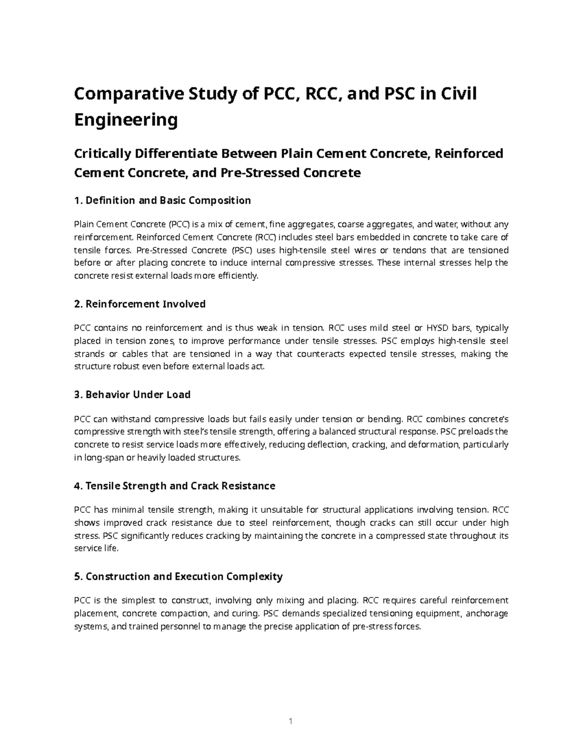 Concrete Types Comparison: PCC, RCC, and PSC Overview in Civil Engg ...
