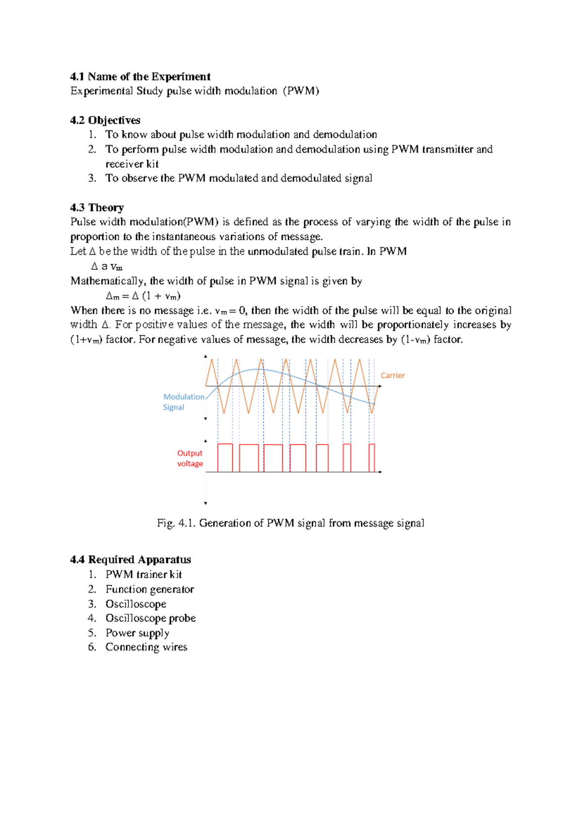 Expt 4 - Lab Report on Pulse Width Modulation (EEE 3218) - Studocu