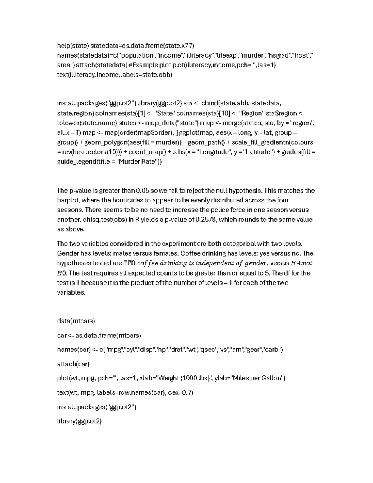Problem Set 12 Solutions: Statistical Analysis in R - Studocu