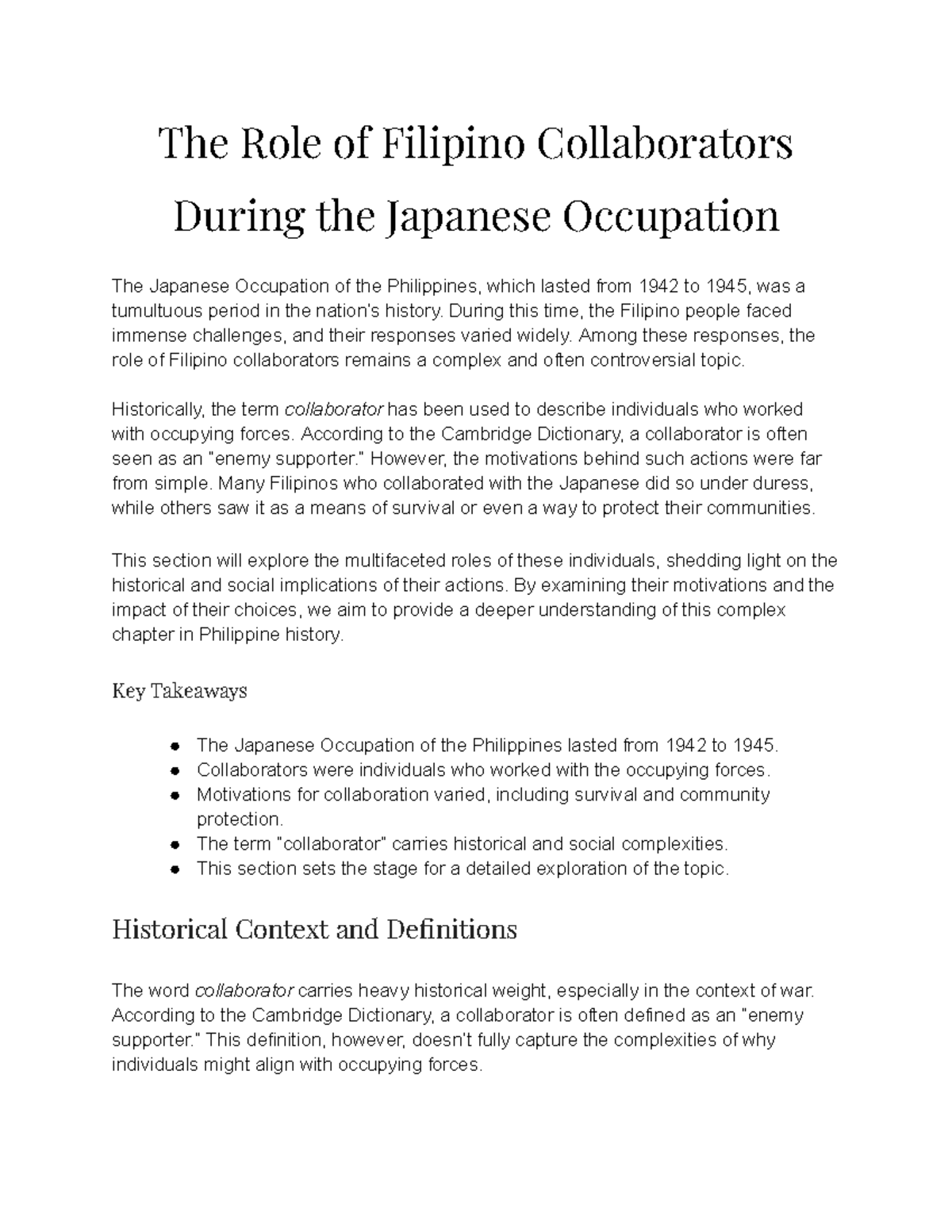 Filipino Collaborators in the Japanese Occupation (1942-1945): A ...