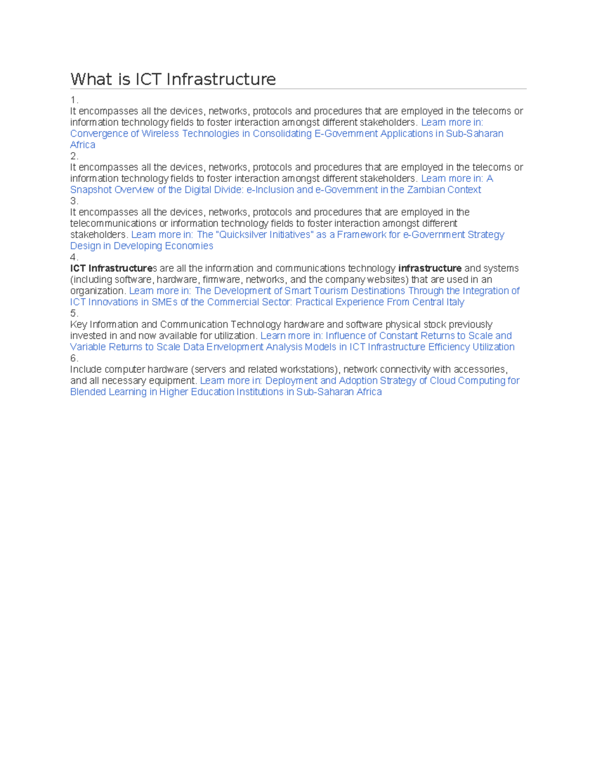 Understanding ICT Infrastructure: Key Components and Applications - Studocu