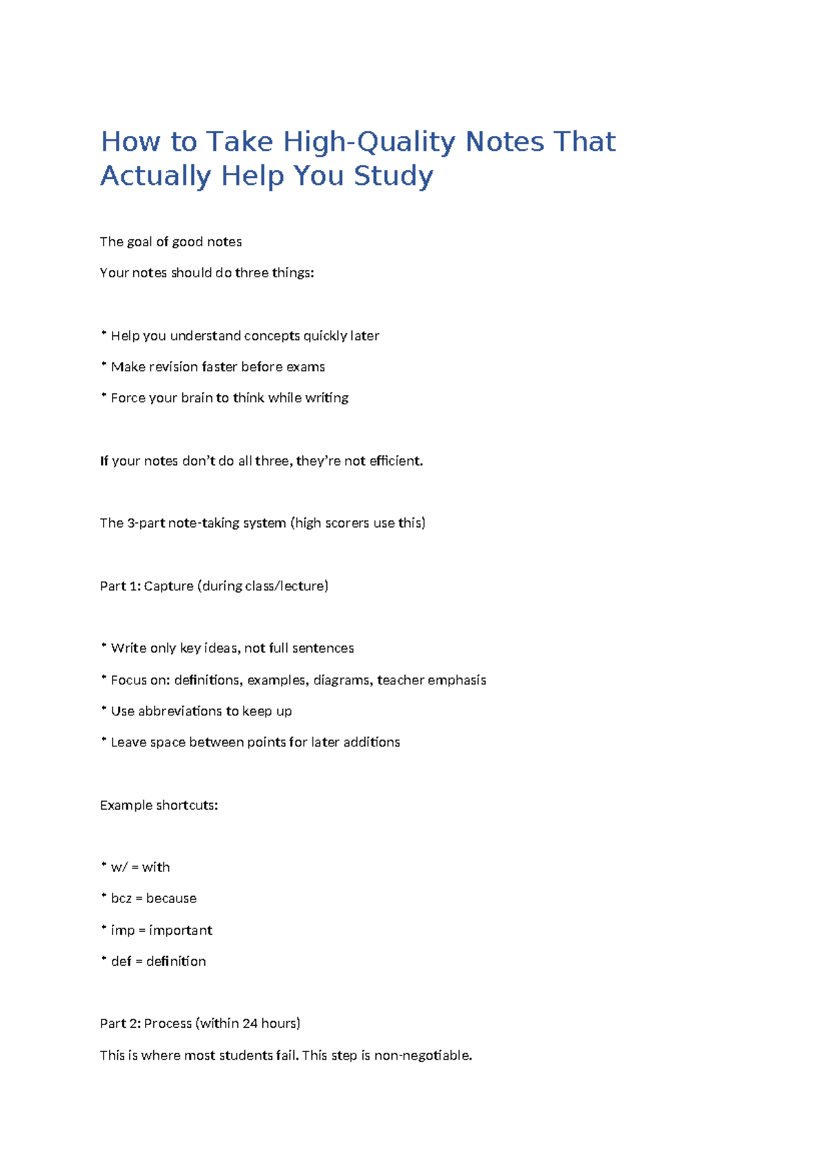 Effective Note-Making Strategies for Study Success - Studocu
