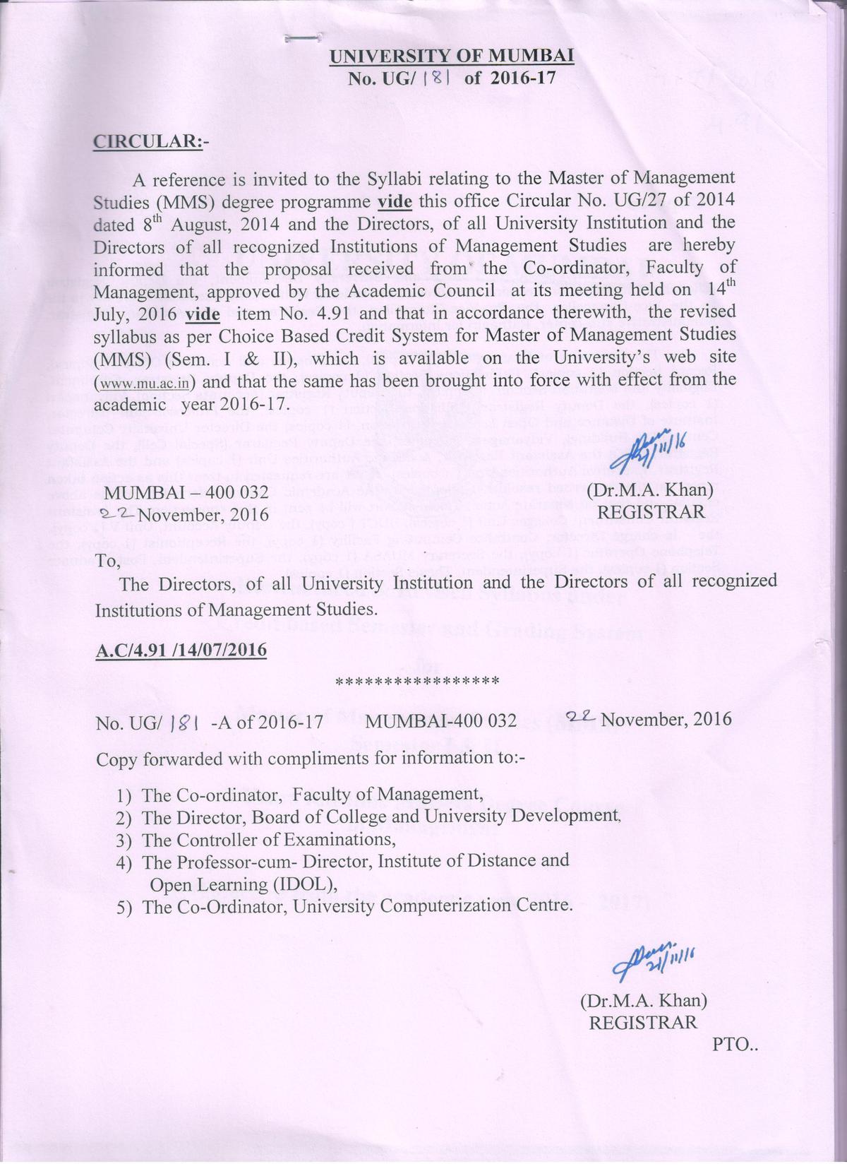 MMS 4.91 - Revised Syllabus for Master of Management Studies (2016-17 ...