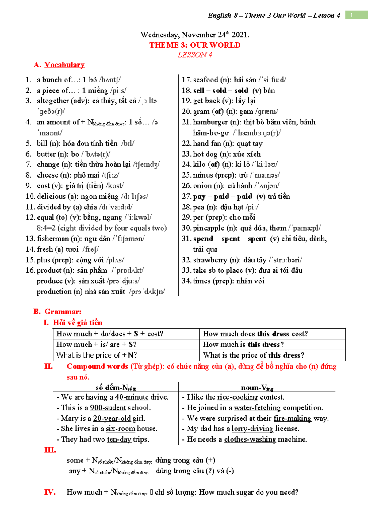 1638144862292 G8 Theme 3 - Lesson 4 - English 8 – Theme 3 Our World ...