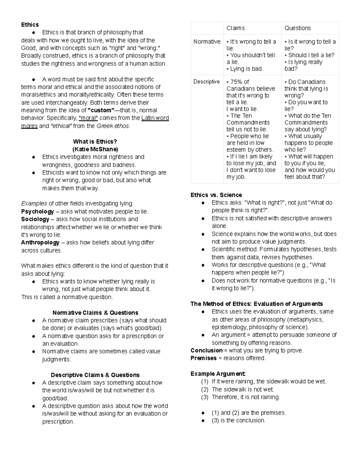 Ethics Module 1: Key Concepts and Moral Reasoning - Studocu