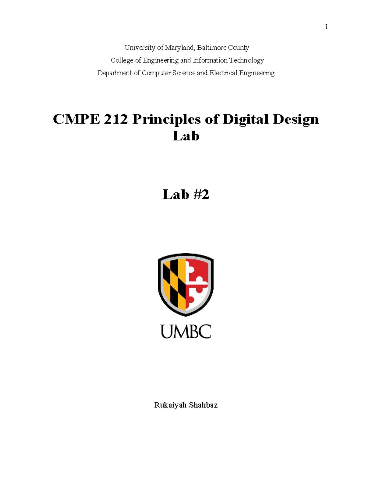 CMPE 212 Lab Report: Principles of Digital Design and ICs - Studocu