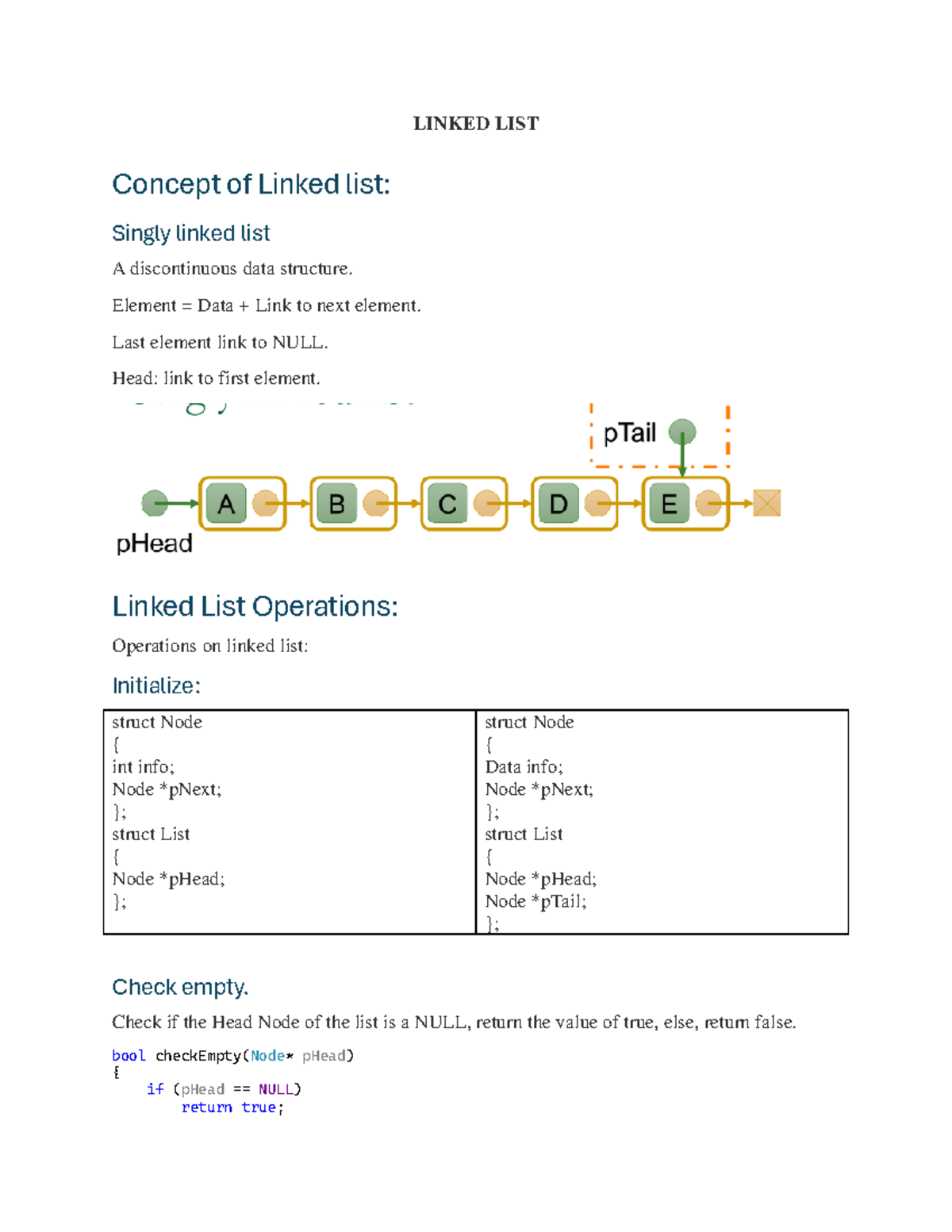 22127089 W06 Linked List Concepts and Operations Overview - Studocu