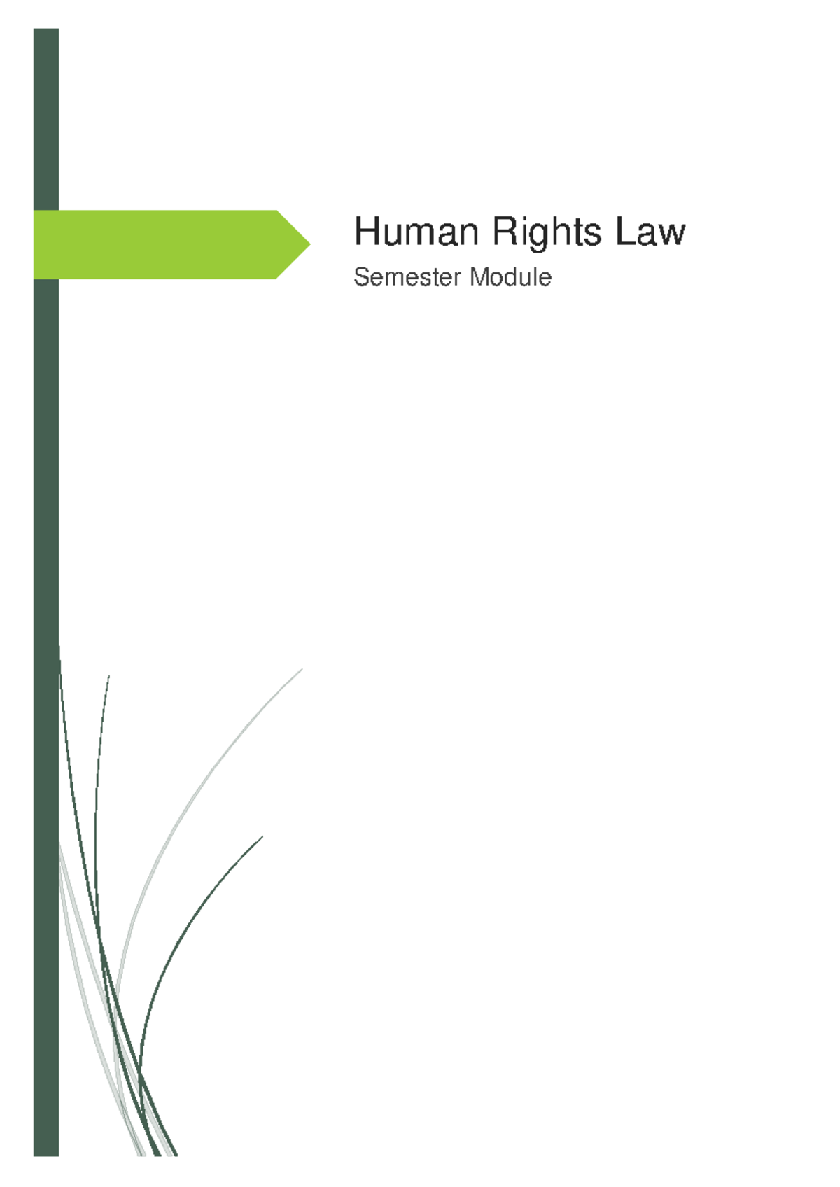Study Guide - Best - Human Rights Law Semester Module Table of Contents ...