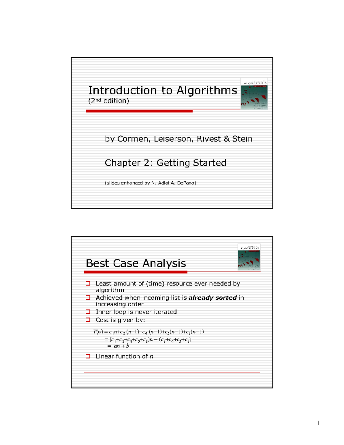 Chapter 02-2 - Lecture notes 3 - Introduction to Algorithms (2ndedition ...
