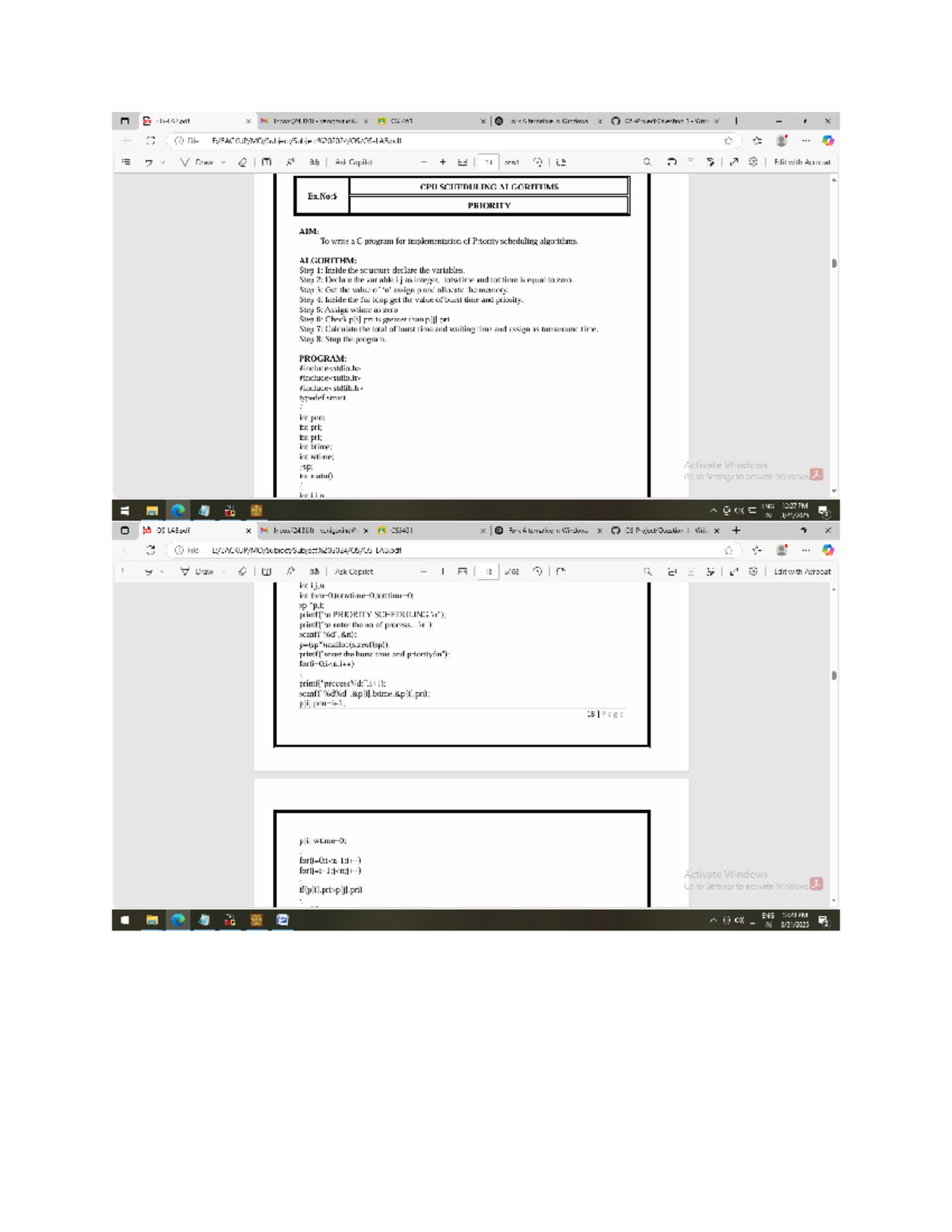CS3461 OS Lab Manual: CPU Scheduling Algorithms & Memory Management ...