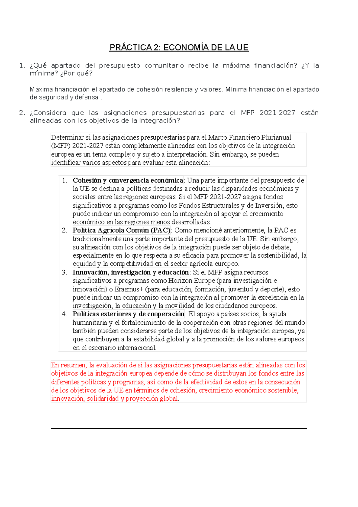 Práctica 2: Análisis del Presupuesto Comunitario de la UE y MFP 2021 ...