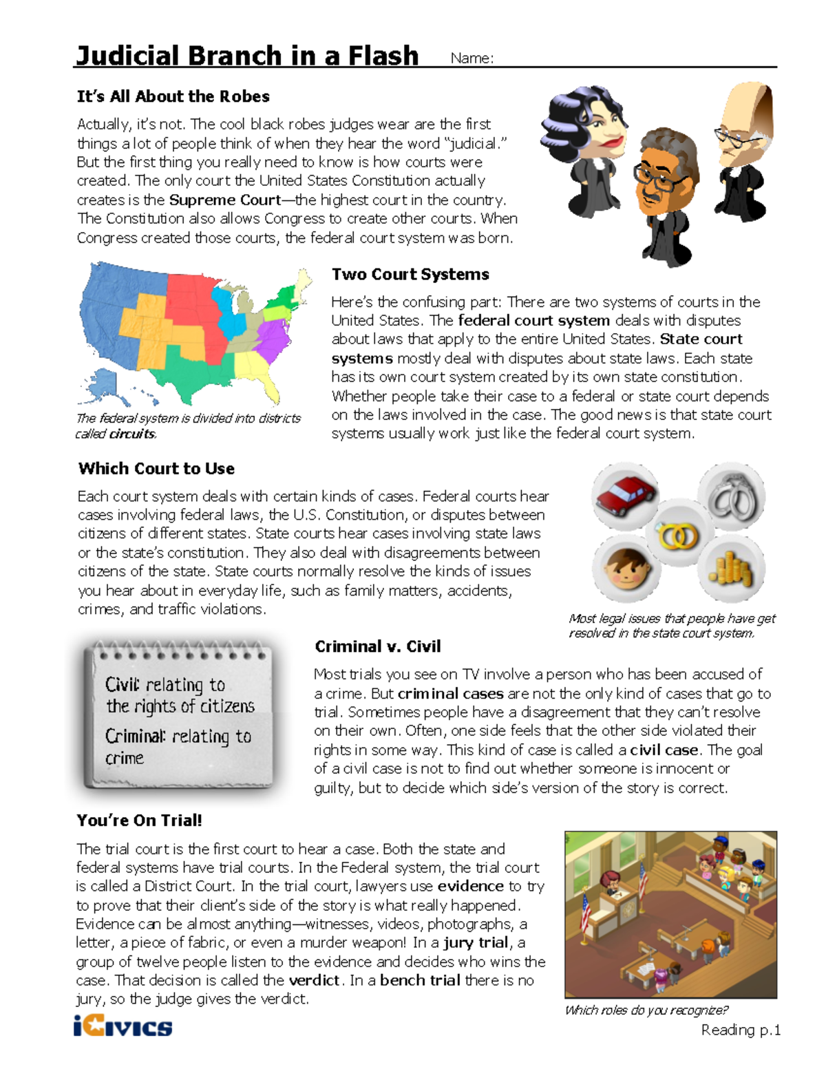 Kami Export - Judicial Branch In A Flash - student - Reading p. It’s All About the Robes ...