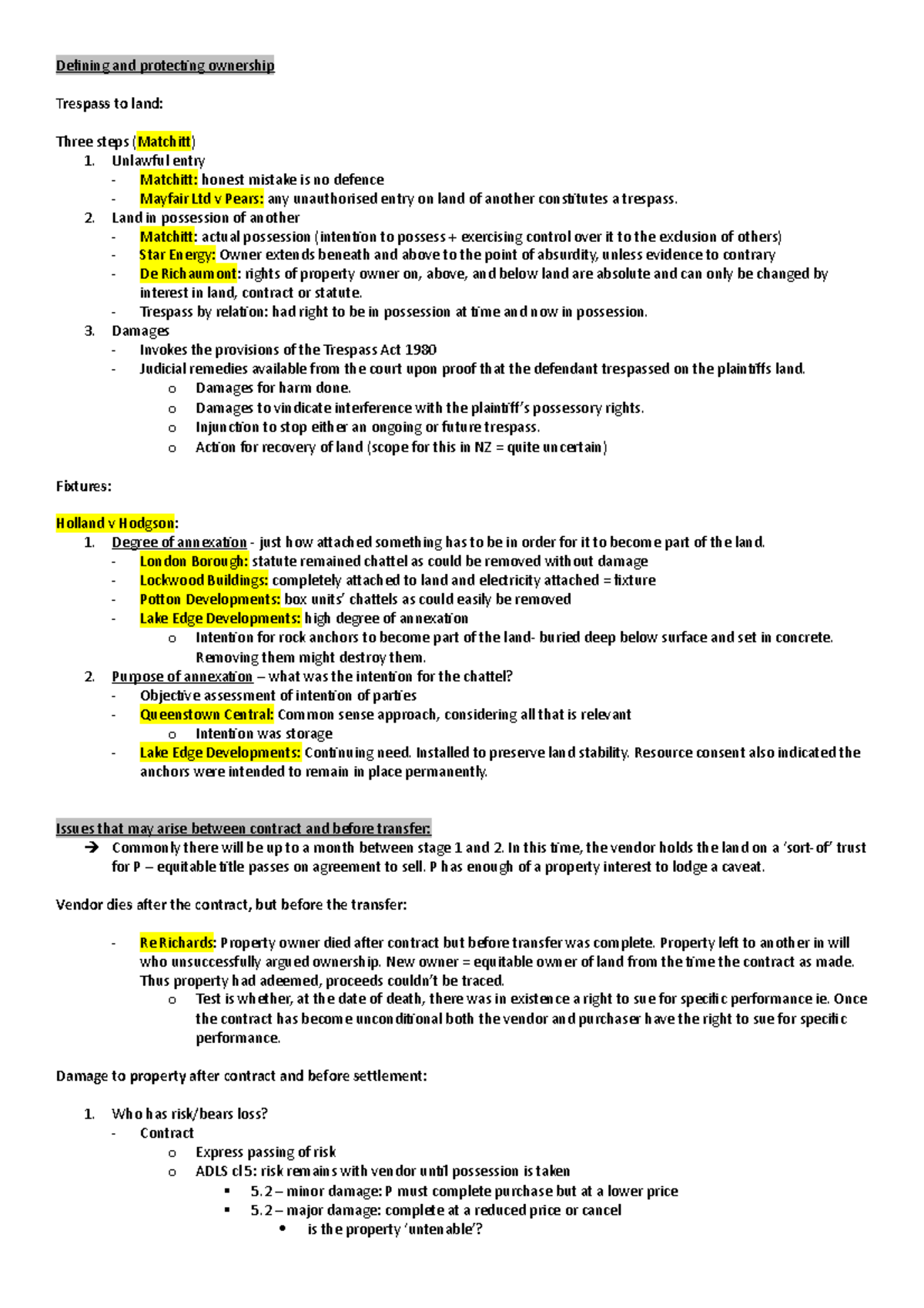 LAND 101: Summary of Key Legal Structures and Concepts in Property Law ...