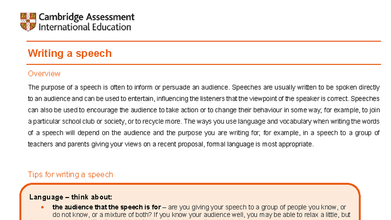 Effective Speech Writing: Tips and Techniques - Studocu