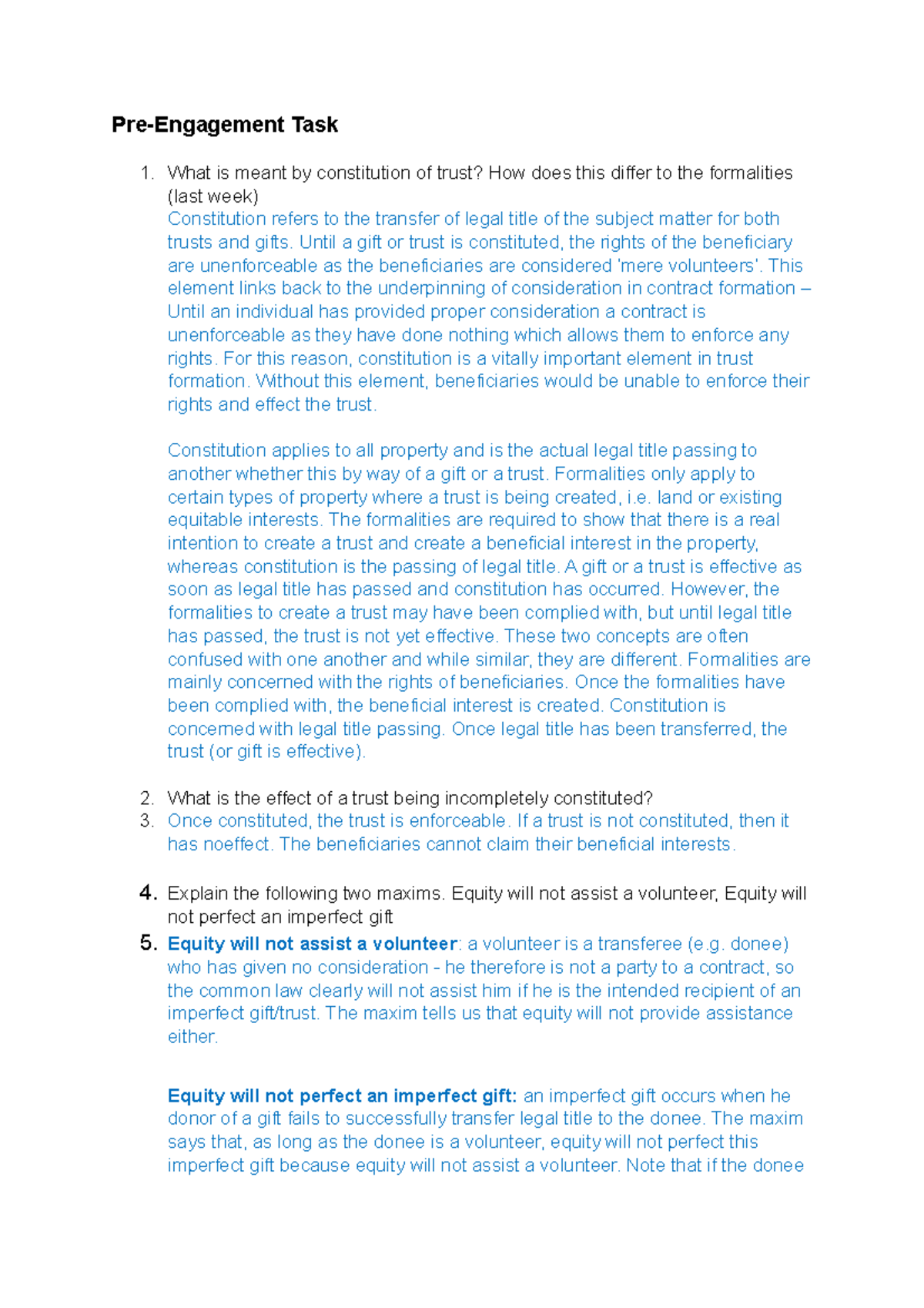 Constitution of Trusts: Key Concepts and Case Law Insights - Studocu