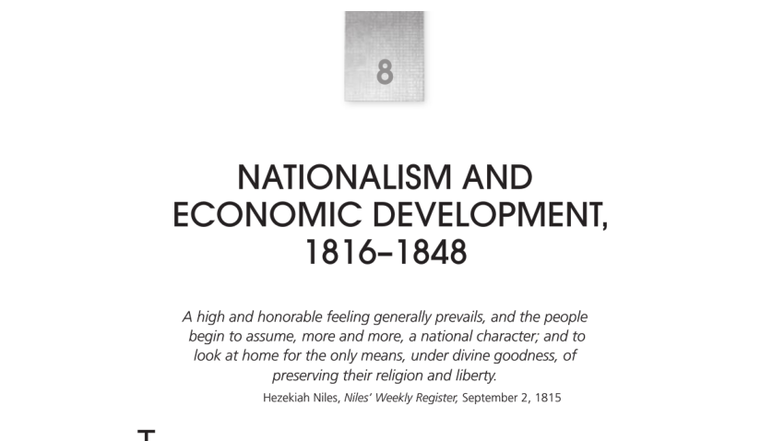 APUSH Chapter 8: Nationalism and Economic Development - Studocu