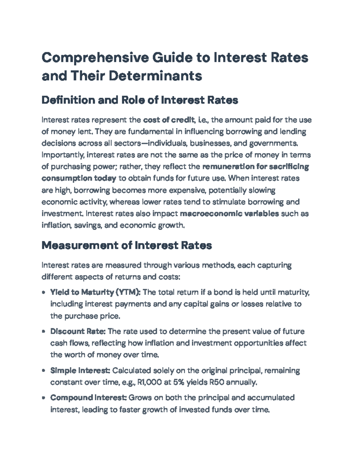 Comprehensive Overview of Interest Rates & Their Economic Impact (ECO ...
