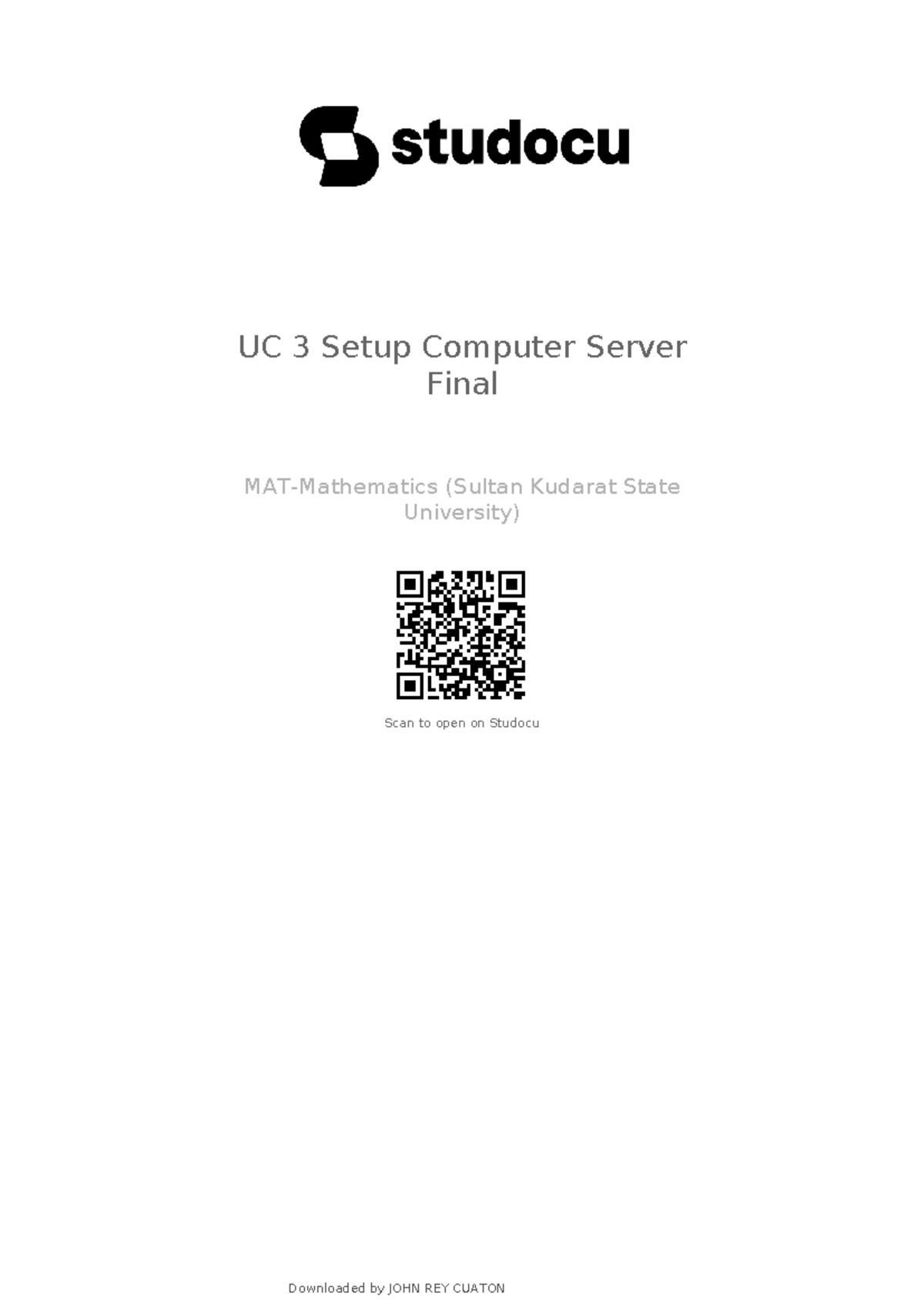 UC 3 Setting Up Computer Servers Final Exam Notes for NC II - Studocu