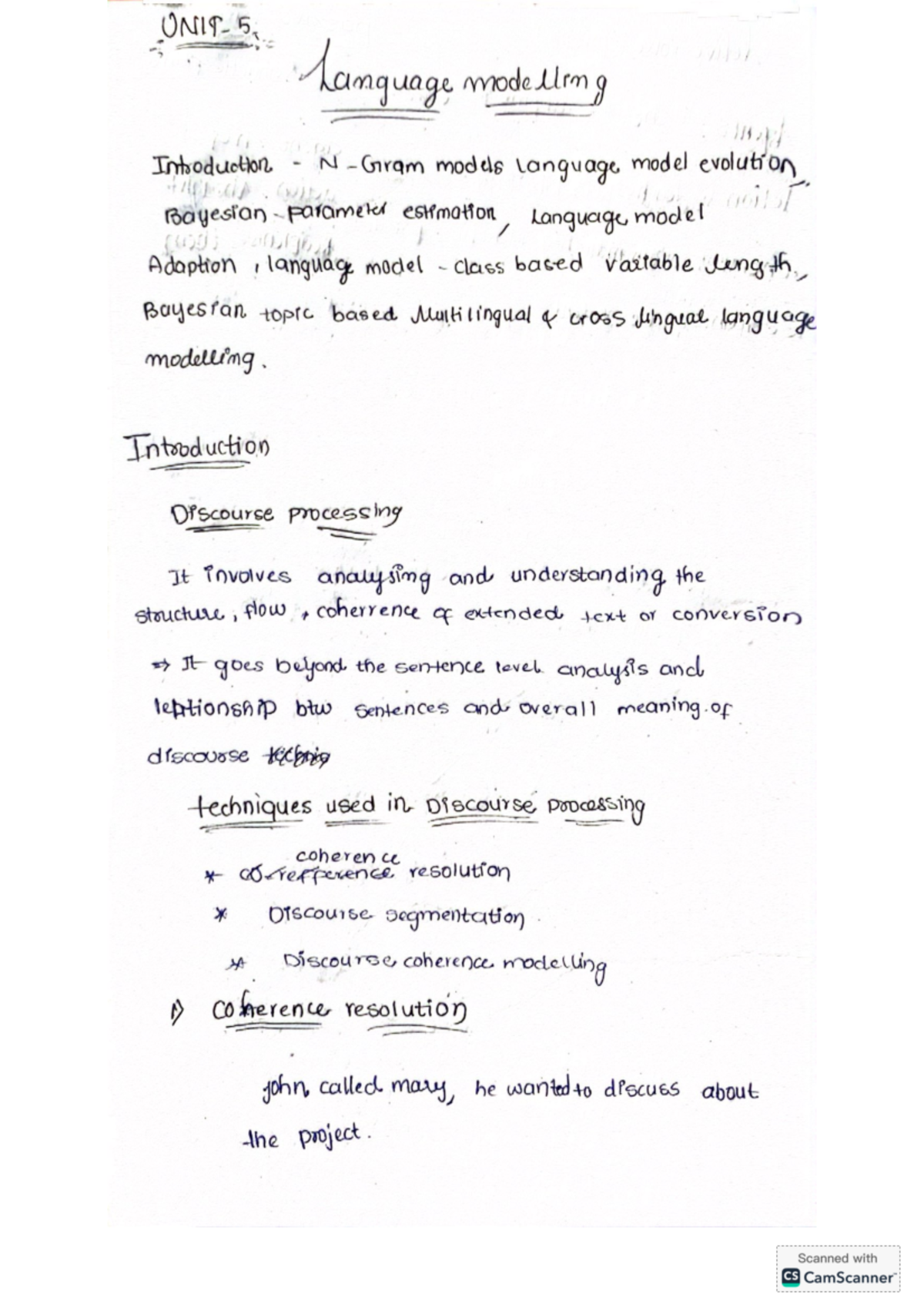 NLP 5 - nlp - 5. Language modelling Introduction N Gram models language ...
