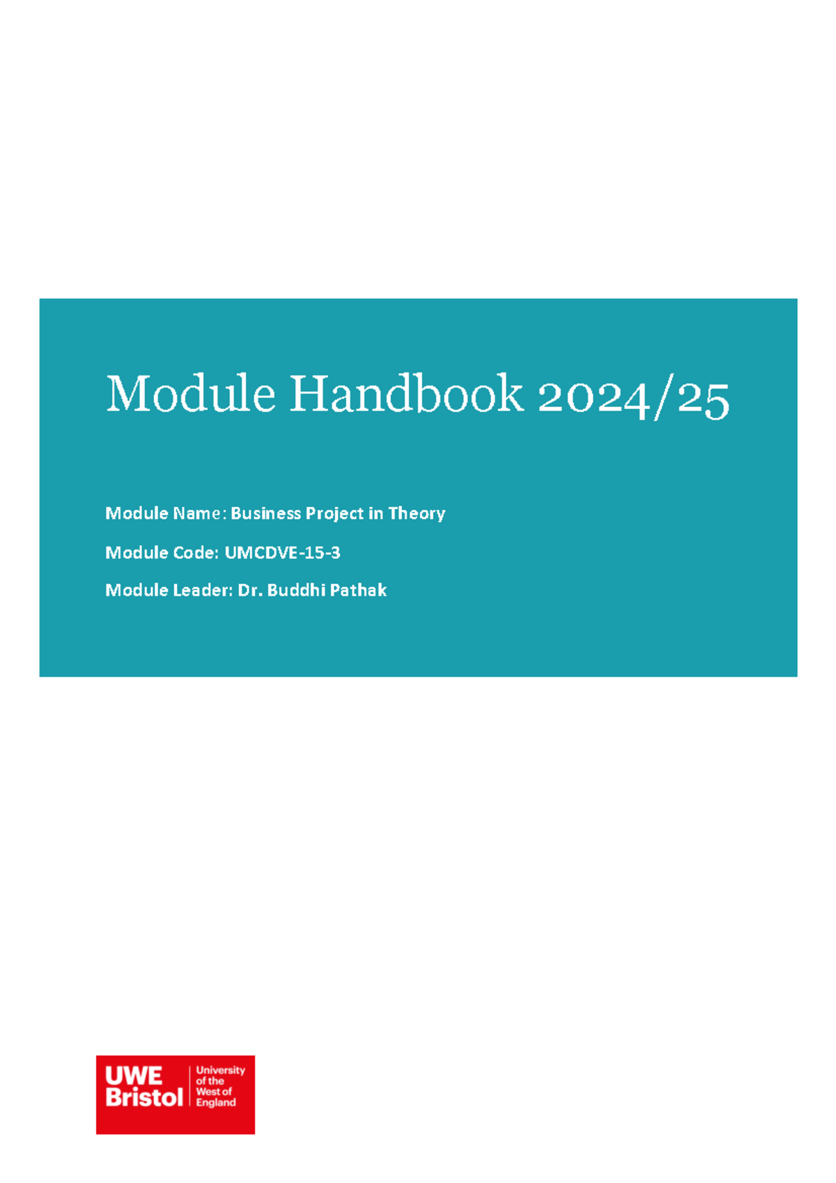 BPIT 24-25 Business Project in Theory Module Handbook - Studocu