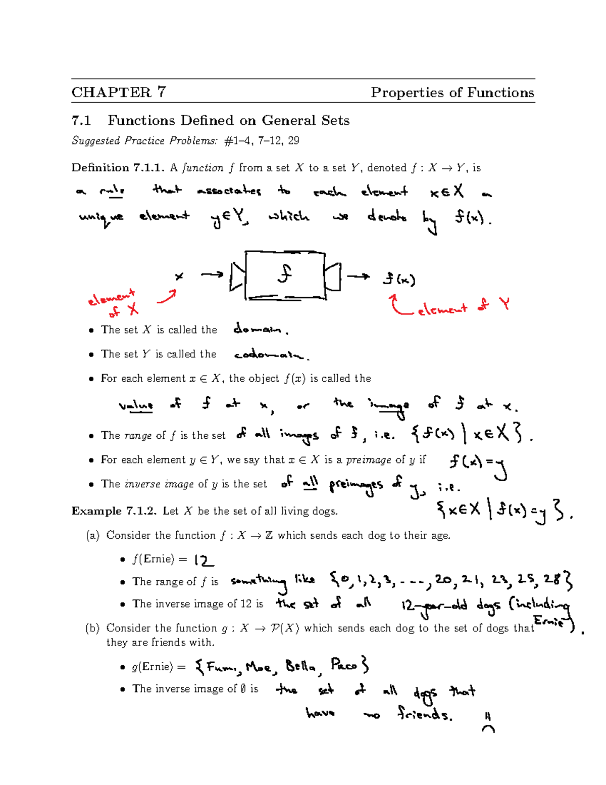 Chapter 7 Solutions: Properties of Functions (Math 101) - Studocu