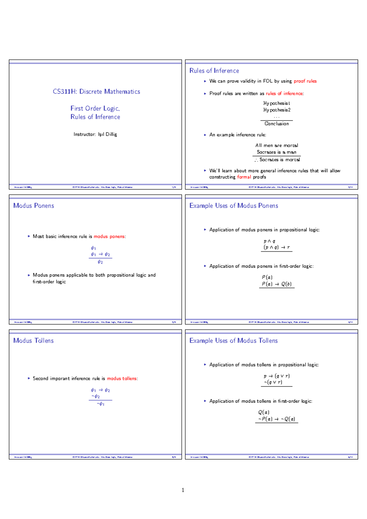 CS311H: Discrete Mathematics I - Theory of Inference Notes - Studocu