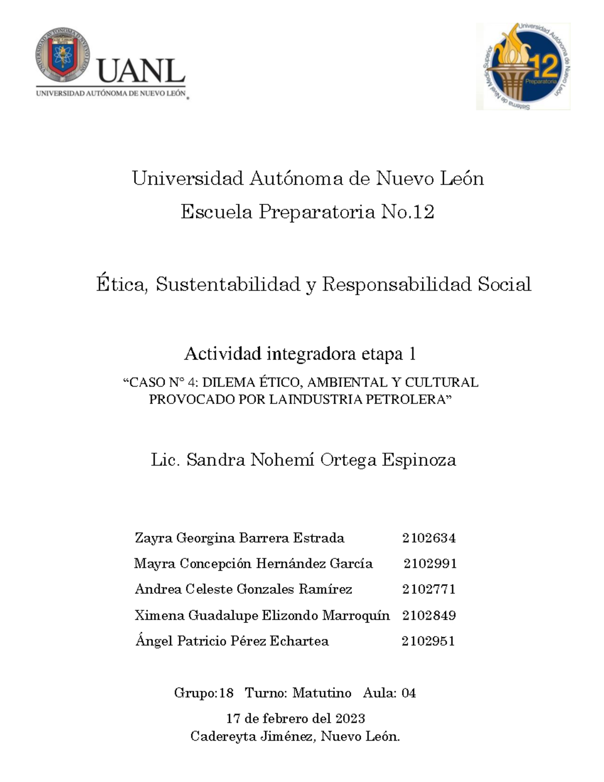 Evidencia quimica - Universidad Autónoma de Nuevo León Escuela ...