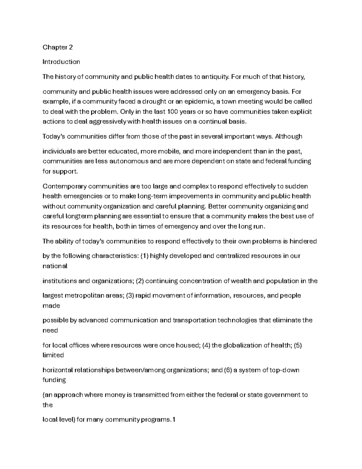 Chapter 2: The Evolution of Community and Public Health - Studocu