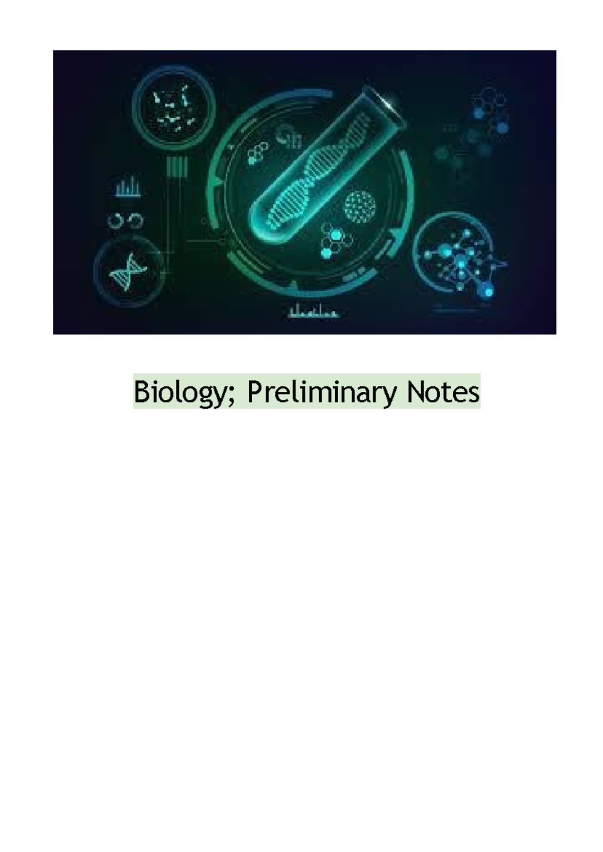 Biology 101: Preliminary Notes on Cells, Organisms, and Ecosystems ...